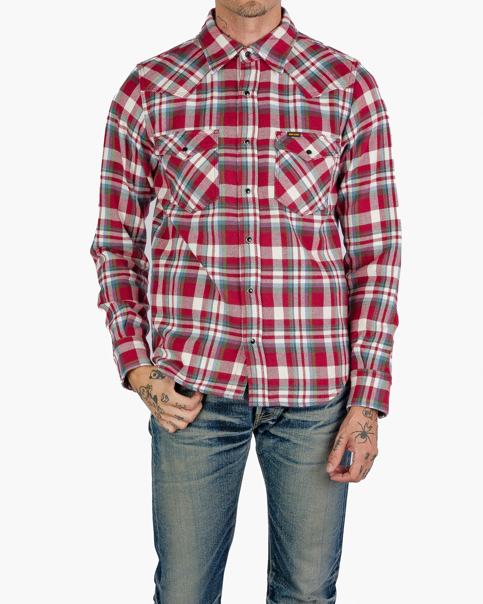 Ultra Heavy Flannel Crazy Check Western Shirt - Red sold by Iron Heart product image thumbnail 2