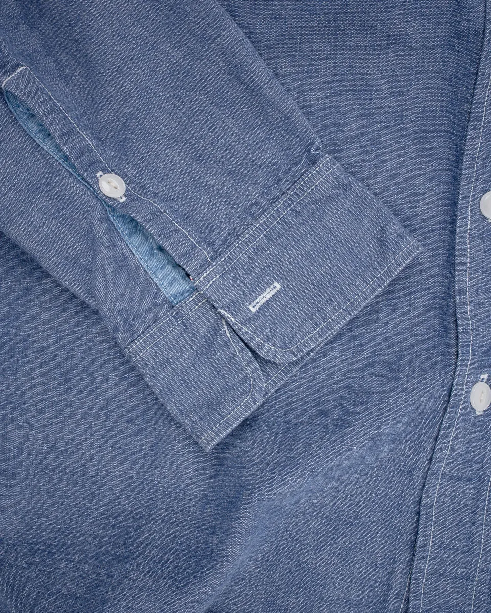 10oz Selvedge Chambray Work Shirt - Blue (IHSH-21-BLU) Size XXXXL sold by Iron Heart product image thumbnail 3