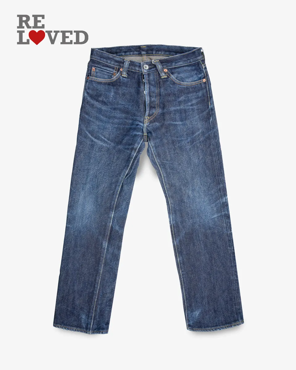 21oz Selvedge Denim Straight Cut Jeans - Indigo (IH-634S) Tag 29, Hemmed to 29.0" sold by Iron Heart