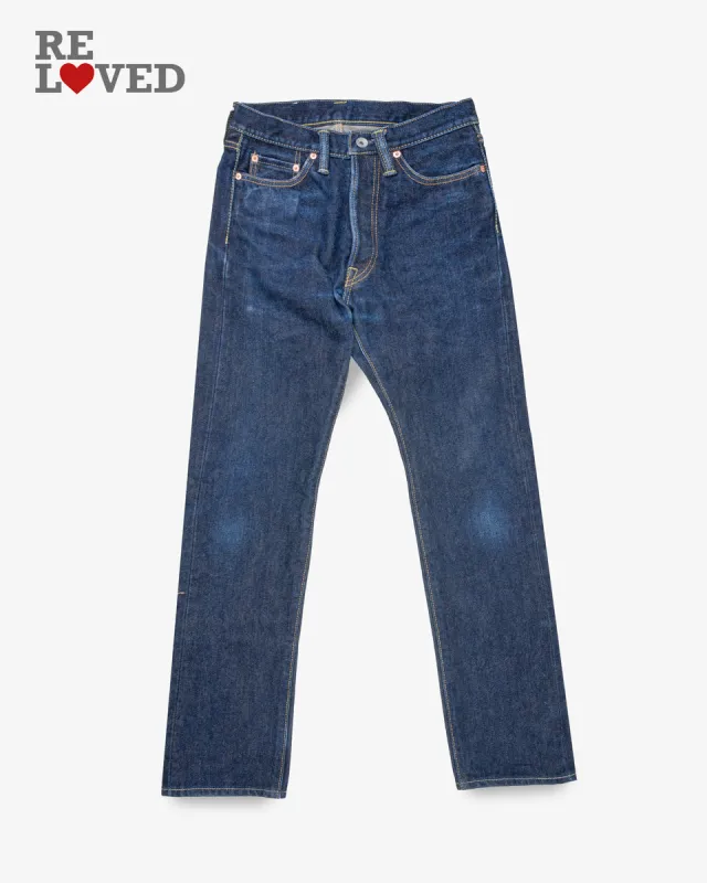 21oz Selvedge Denim Medium/High Rise Tapered Cut Jeans - Indigo (IH-888S-21) Tag 29, Hemmed to 30.5'' sold by Iron Heart