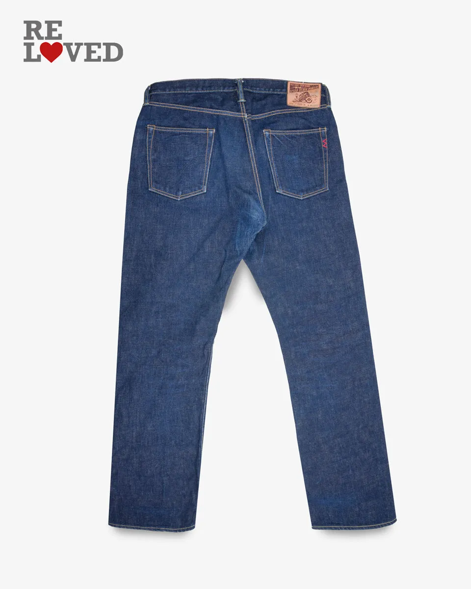 18oz Vintage Selvedge Denim Straight Cut Jeans - Indigo (IH-633S-18) Tag 40, Hemmed to 37.0" sold by Iron Heart product image thumbnail 2