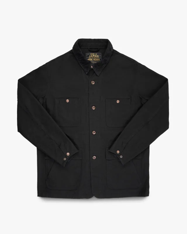 10oz Kurashikizome® Organic Cotton Duck Chore Jacket - Black sold by Iron Heart