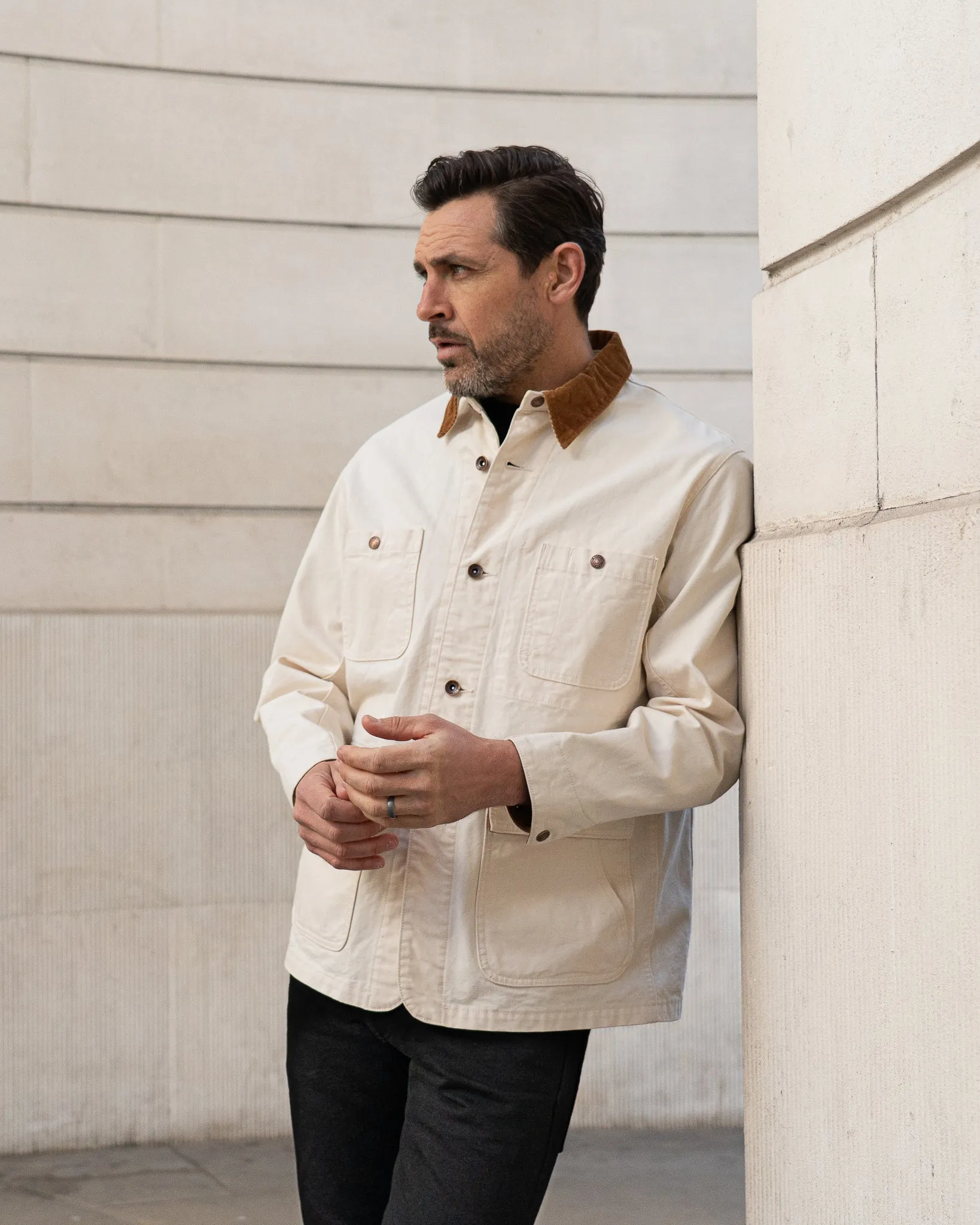 10oz Kurashikizome® Organic Cotton Duck Chore Jacket - Ivory sold by Iron Heart product image thumbnail 4