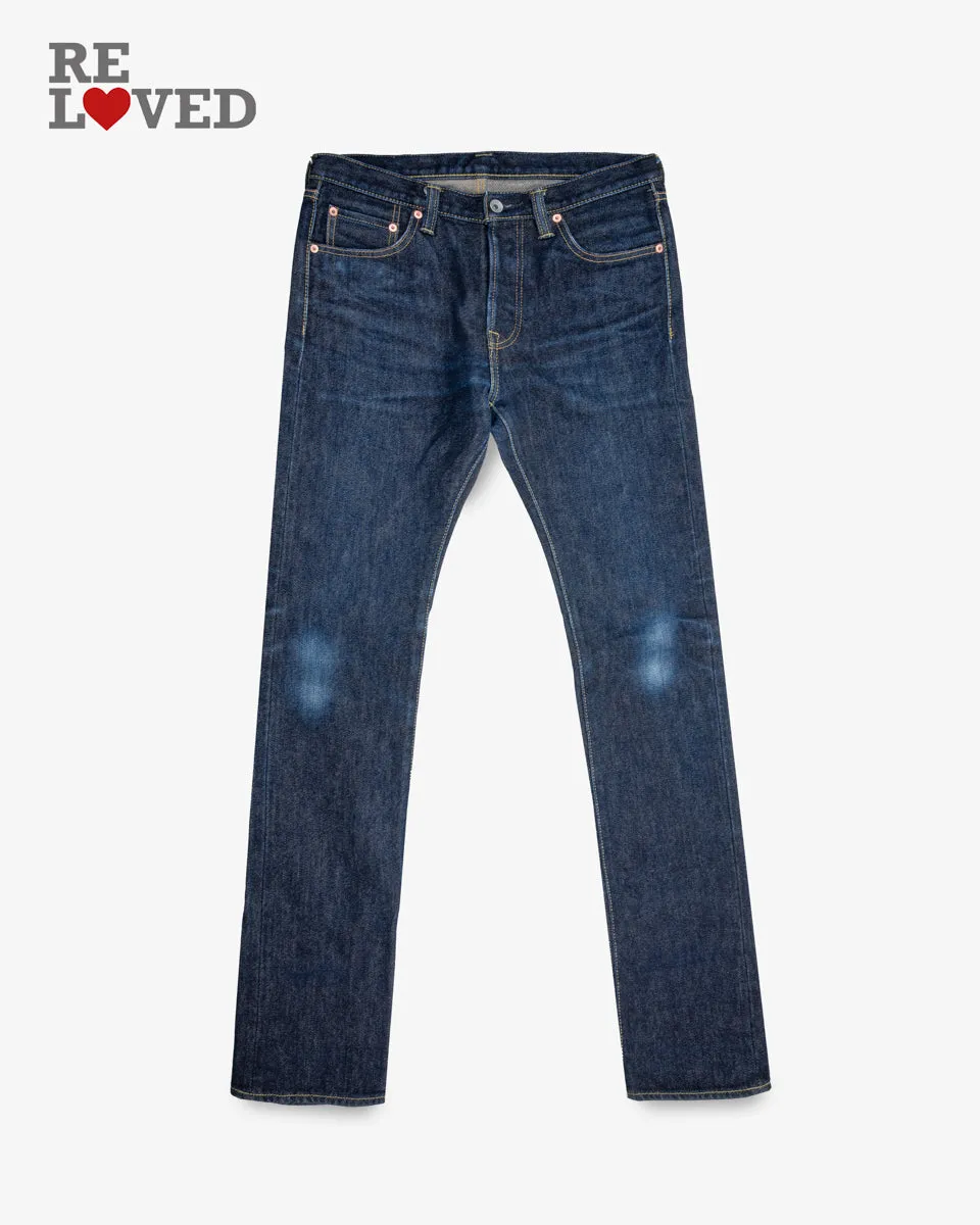 21oz Selvedge Denim Slim Cut Jeans - Indigo (IH-555S-21) Tag 32, Hemmed to 35.0" sold by Iron Heart