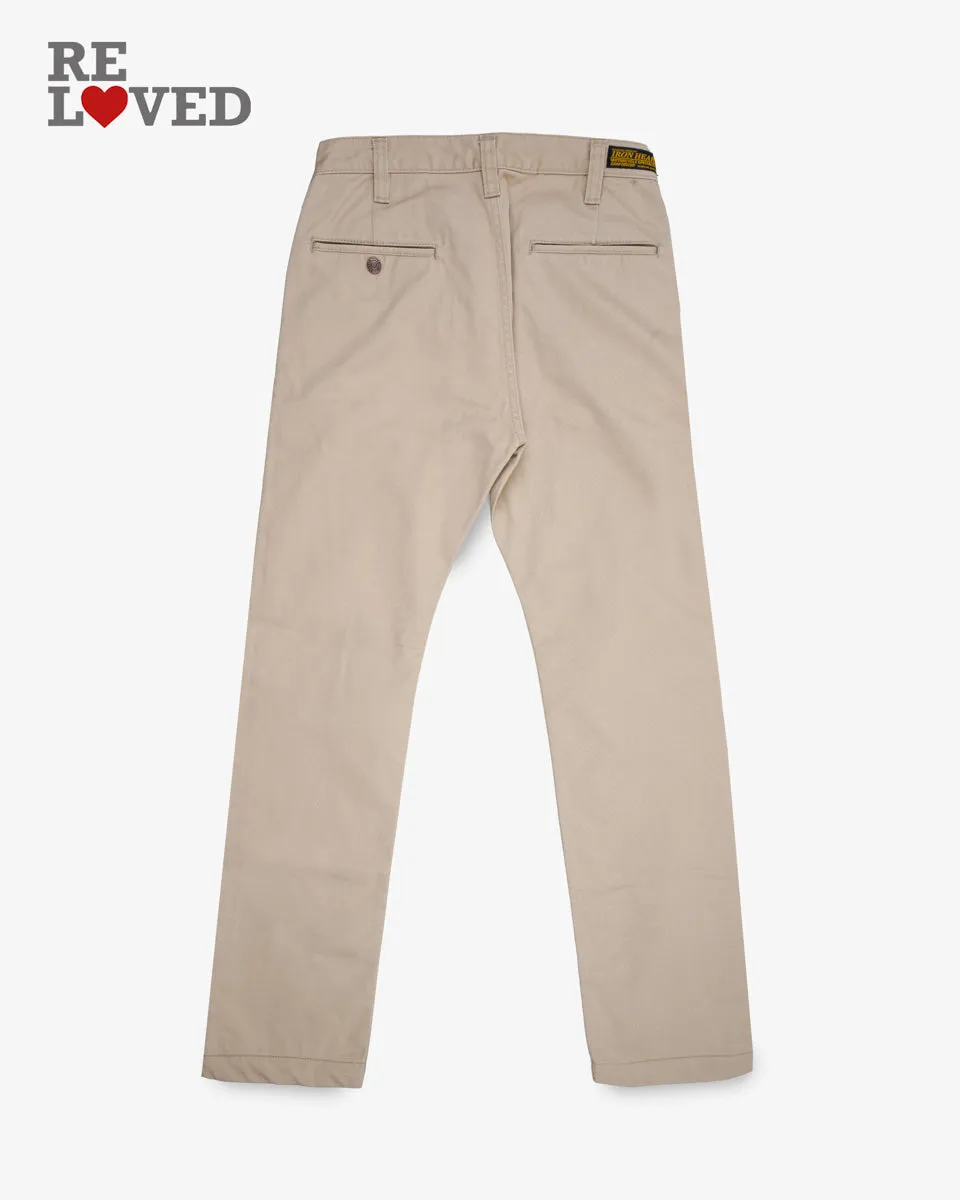 9oz Mercerised Selvedge Cotton Relaxed Tapered Cut Chinos - Khaki (IH-727-KHA) Tag 29, Hemmed to 28.5" sold by Iron Heart product image thumbnail 2