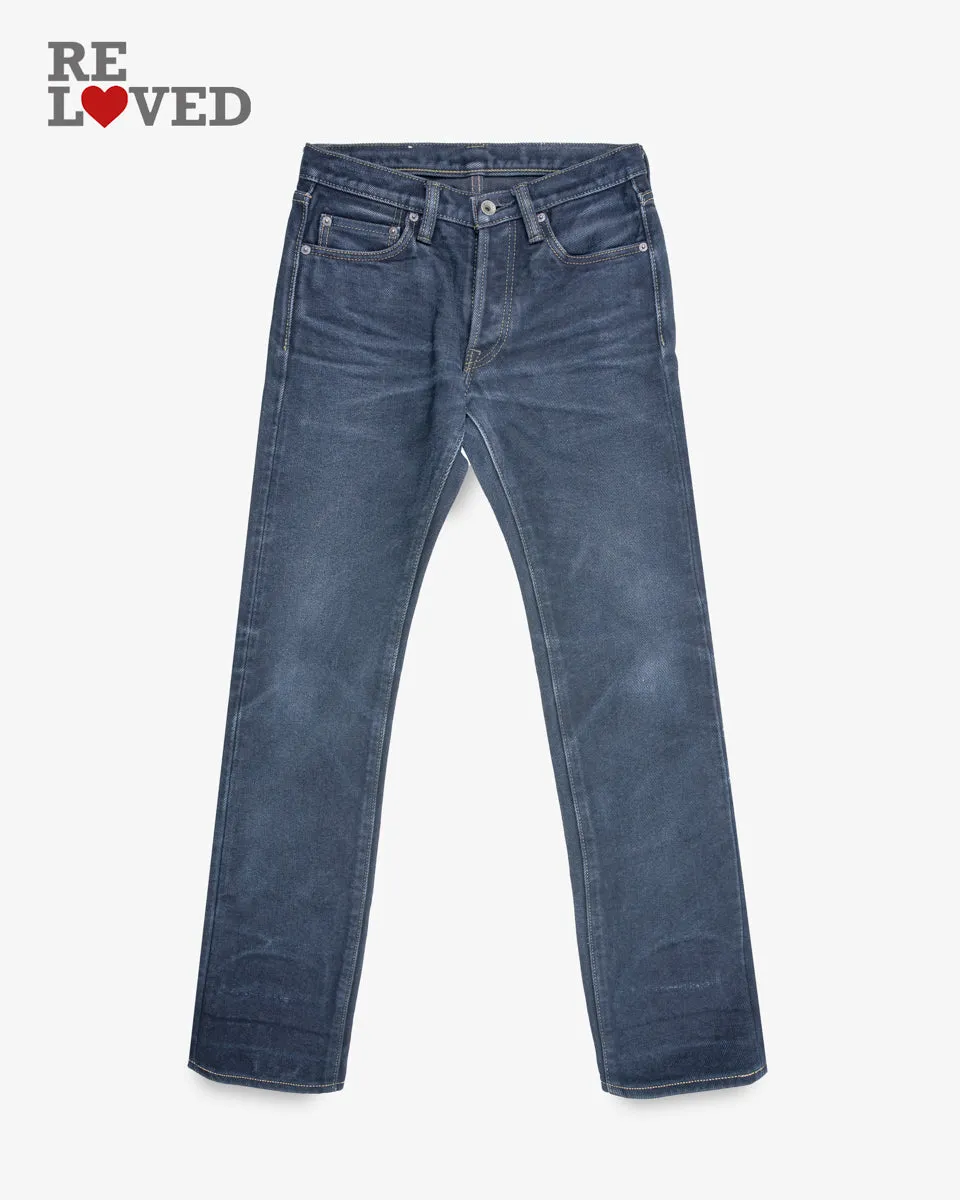 21oz Selvedge Denim Slim Tapered Cut Jeans - Indigo Overdyed Black (IH-777s-21od) Tag 29, Hemmed to 32.0" sold by Iron Heart