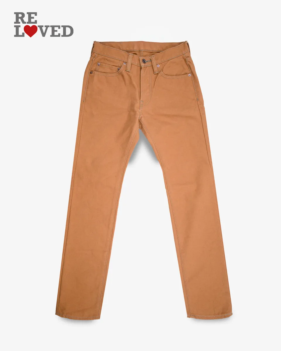 17oz Duck Slim Tapered Cut Jeans - Brown (IH-777D) Tag 30, Hemmed to 31.5" sold by Iron Heart