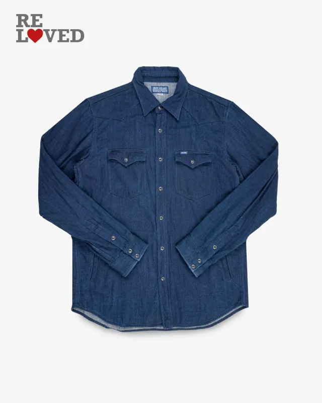 10oz Double Cloth Denim CPO Shirt - Indigo (IHSH-347-IND) Size XXXXL sold by Iron Heart