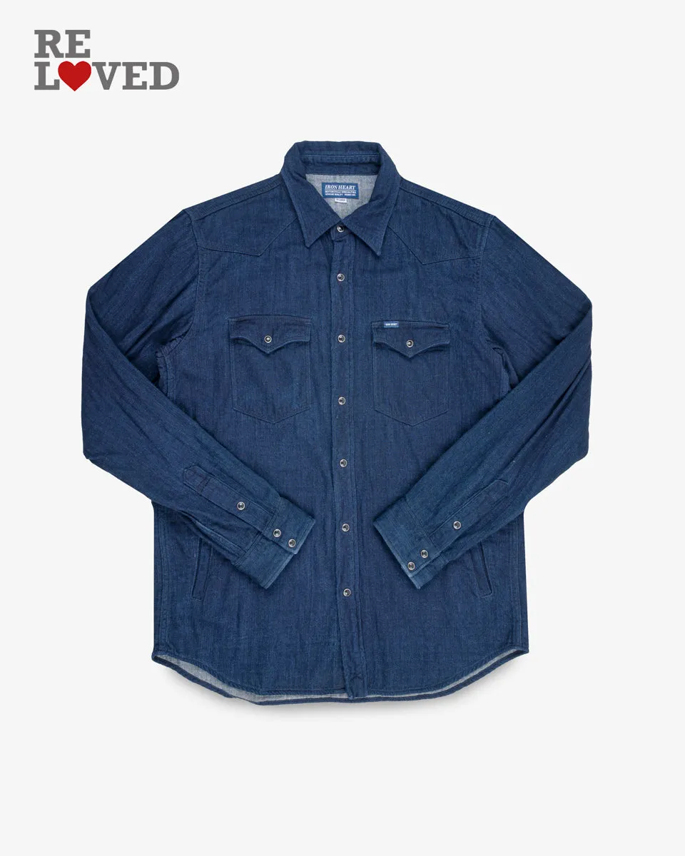10oz Double Cloth Denim CPO Shirt - Indigo (IHSH-347-IND) Size XXXXL sold by Iron Heart