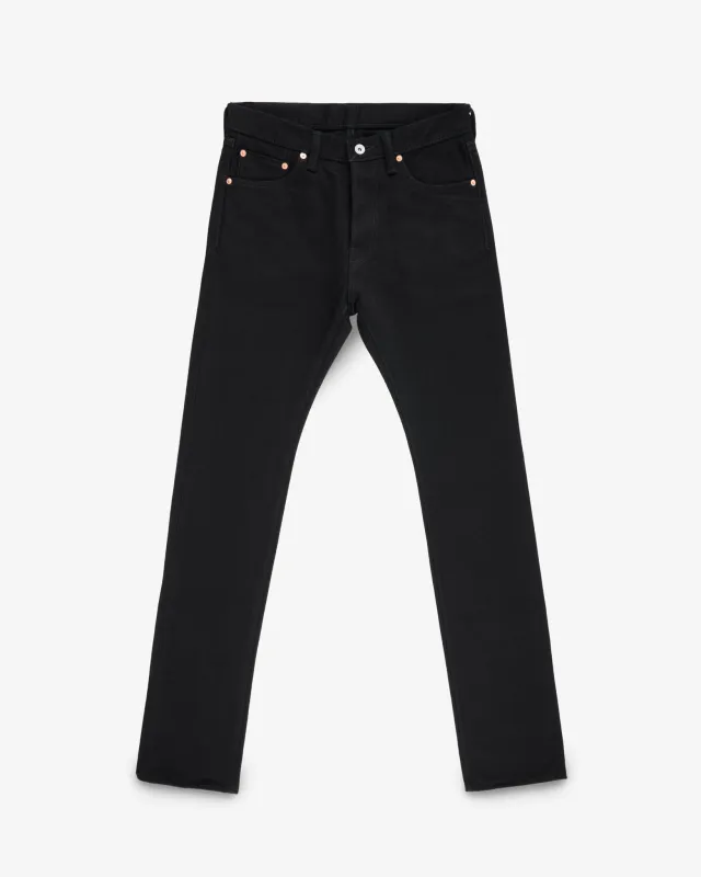 21oz Selvedge Denim Slim Cut Jeans -  Superblack (Fades To Grey) sold by Iron Heart