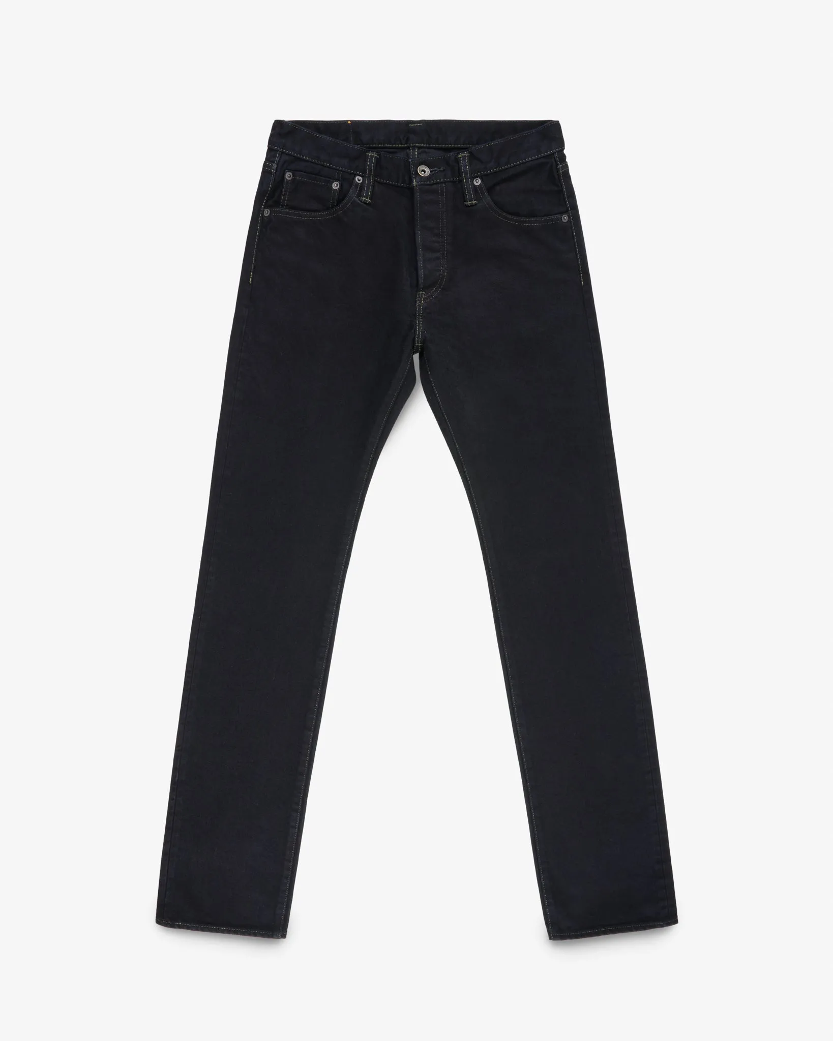 14oz Selvedge Denim Slim Tapered Cut Jeans - Indigo Overdyed Black sold by Iron Heart