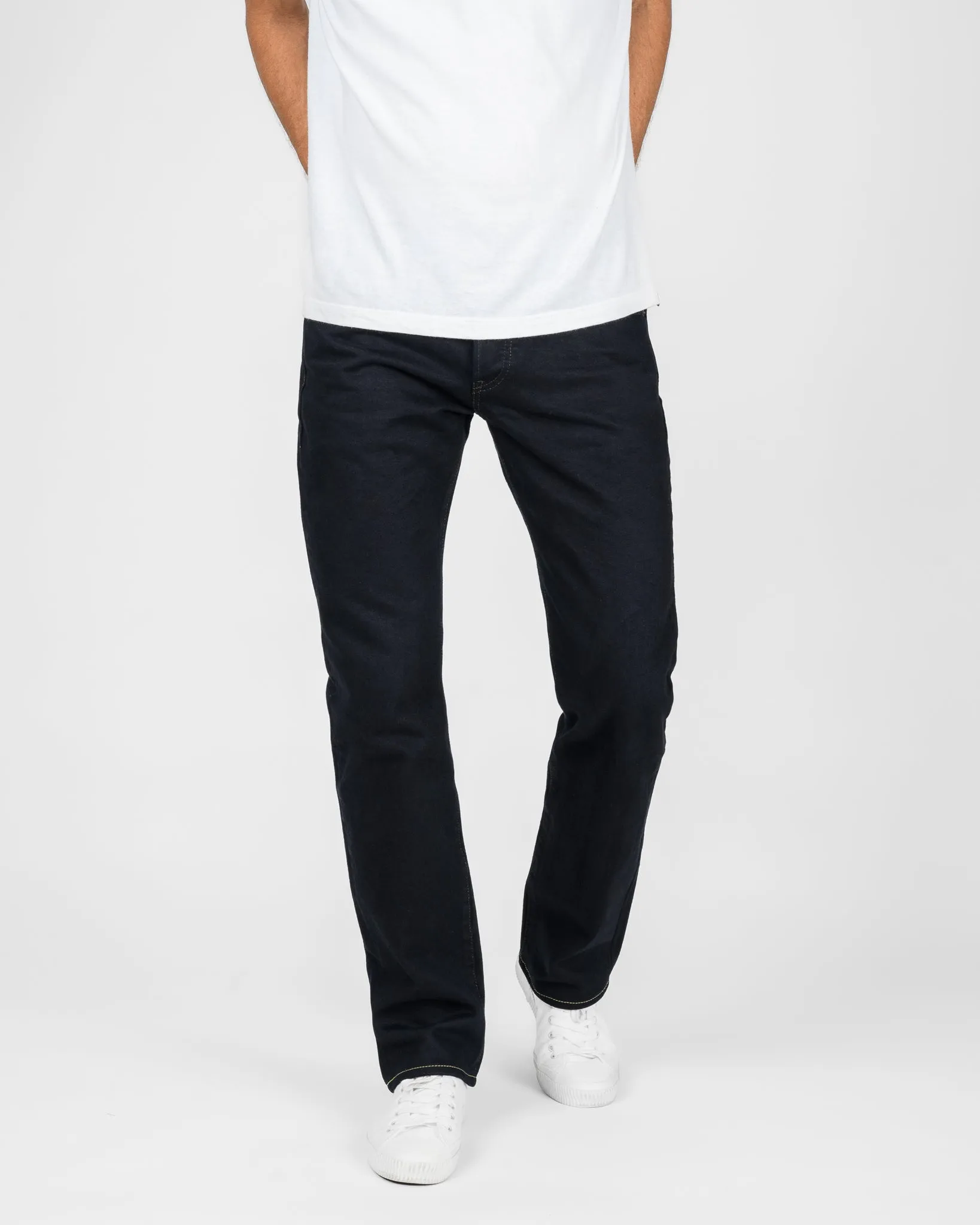 14oz Selvedge Denim Slim Tapered Cut Jeans - Indigo Overdyed Black sold by Iron Heart product image thumbnail 2