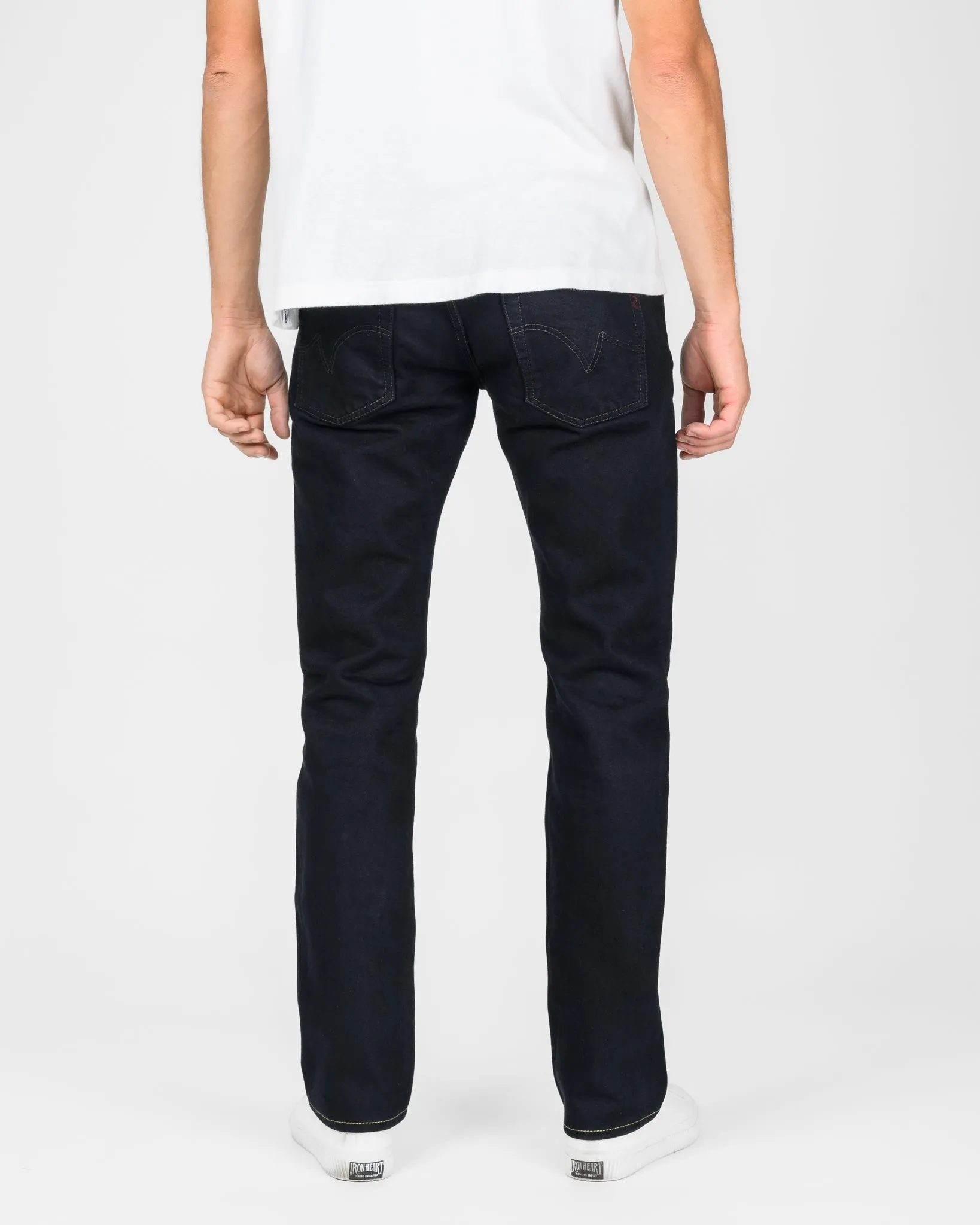 14oz Selvedge Denim Slim Tapered Cut Jeans - Indigo Overdyed Black sold by Iron Heart product image thumbnail 3