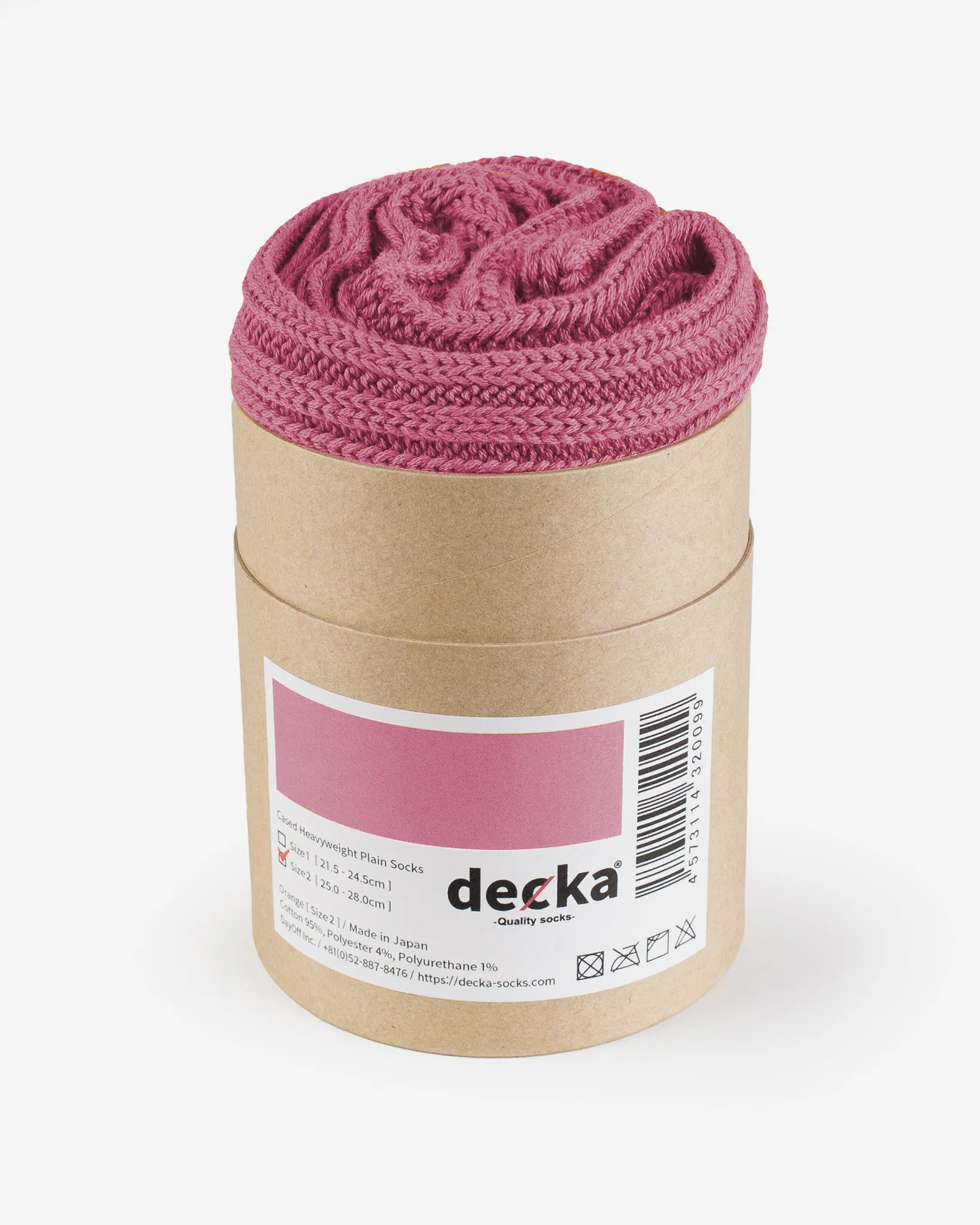 Decka Cased Heavyweight Plain Socks - Flamingo sold by Iron Heart