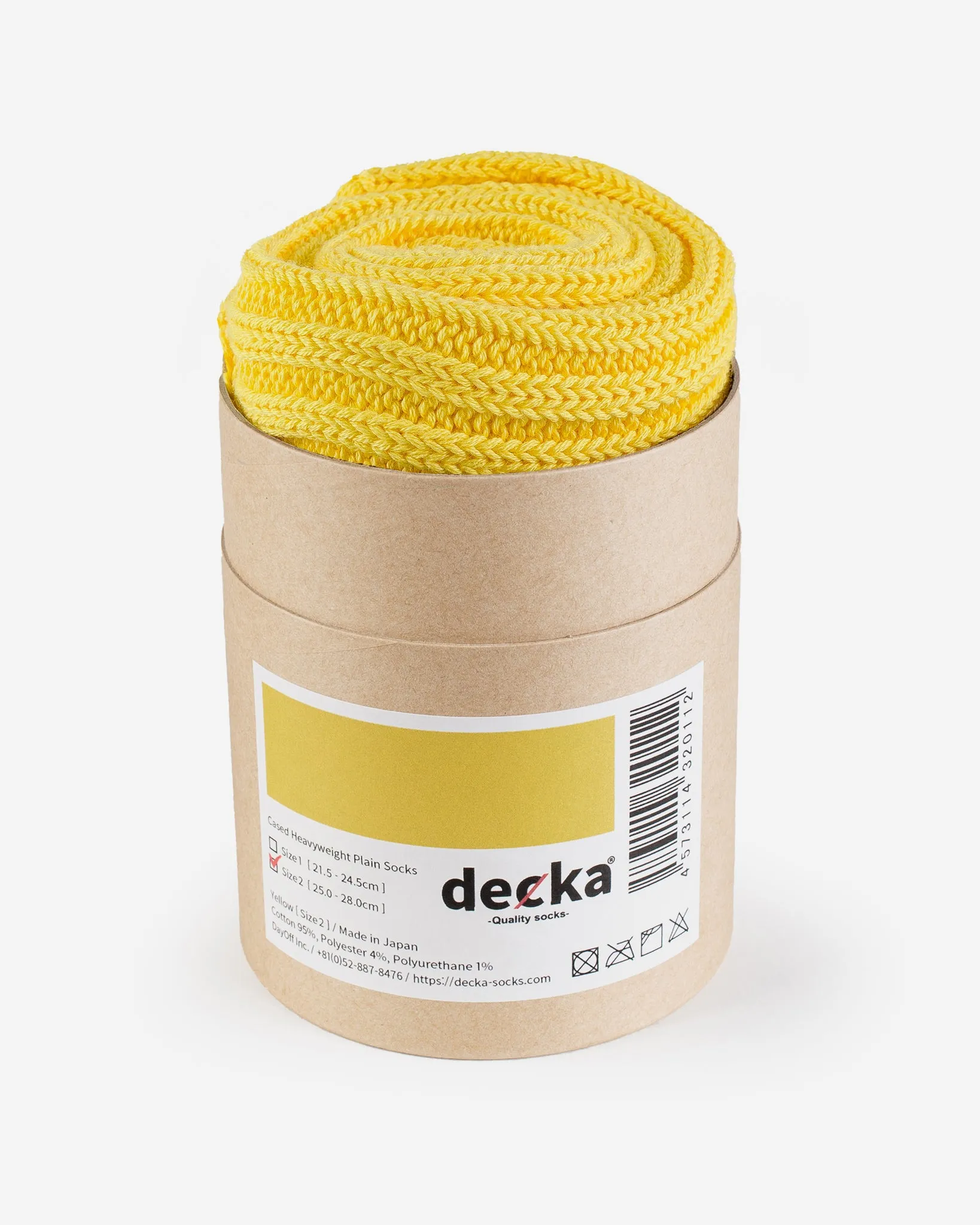 Decka Cased Heavyweight Plain Socks - Neon Yellow sold by Iron Heart