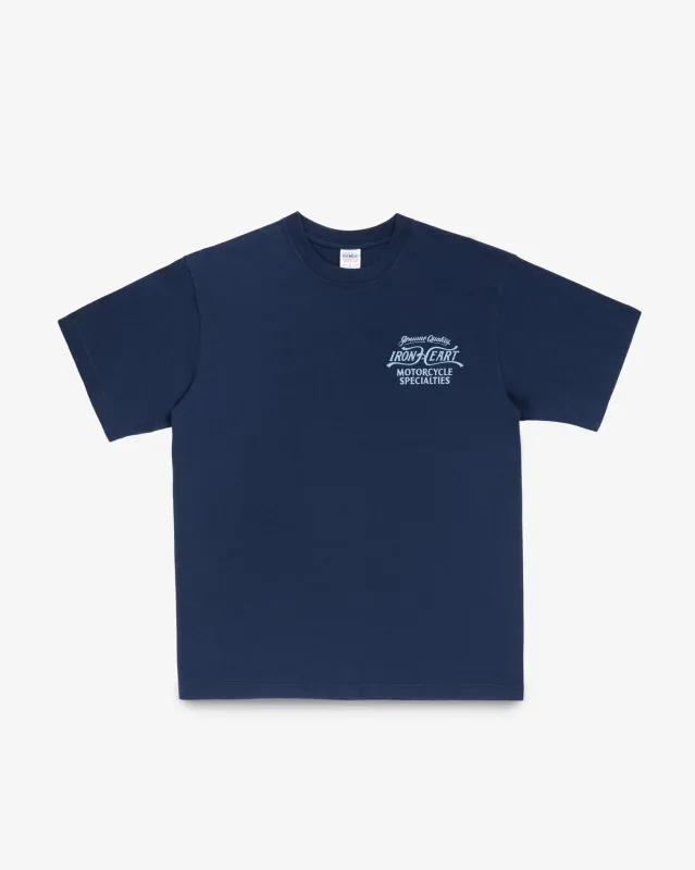 7.5oz Printed Loopwheel Crew Neck T-Shirt - Navy sold by Iron Heart