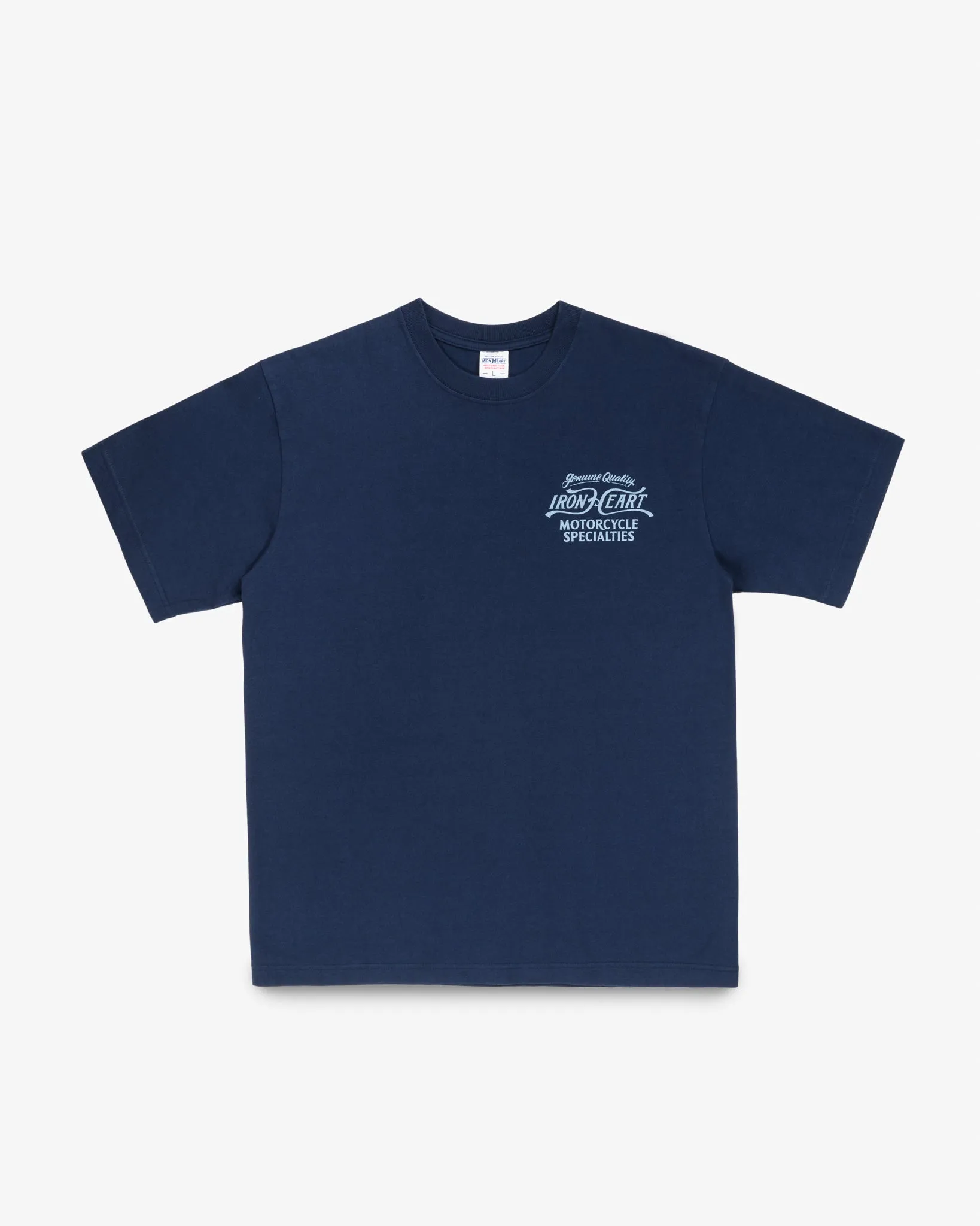 7.5oz Printed Loopwheel Crew Neck T-Shirt - Navy sold by Iron Heart