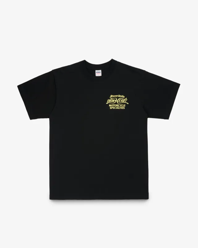 7.5oz Printed Loopwheel Crew Neck T-Shirt - Black sold by Iron Heart