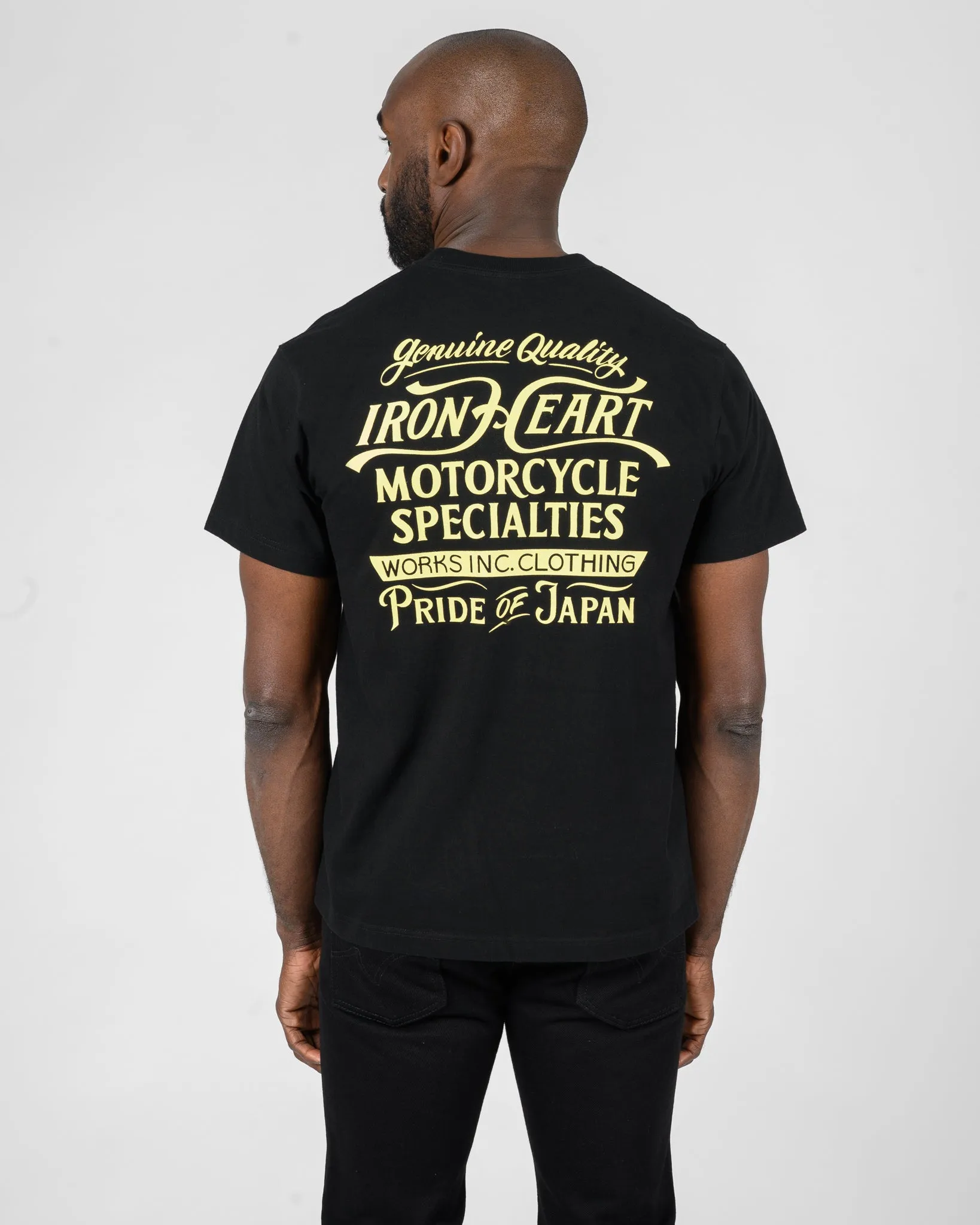 7.5oz Printed Loopwheel Crew Neck T-Shirt - Black sold by Iron Heart product image thumbnail 2