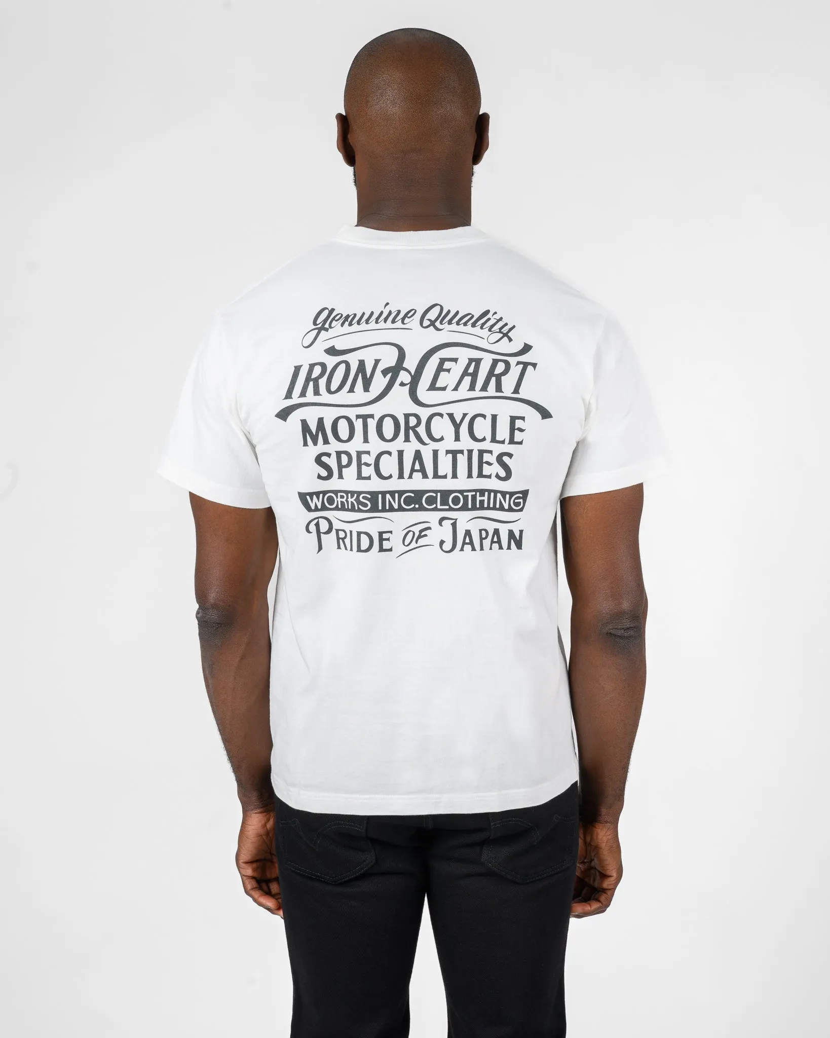 7.5oz Printed Loopwheel Crew Neck T-Shirt - White sold by Iron Heart product image thumbnail 2