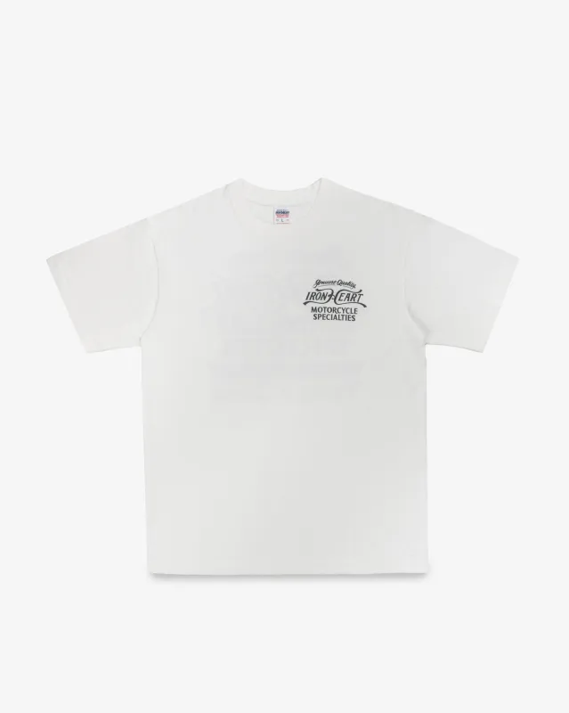7.5oz Printed Loopwheel Crew Neck T-Shirt - White sold by Iron Heart