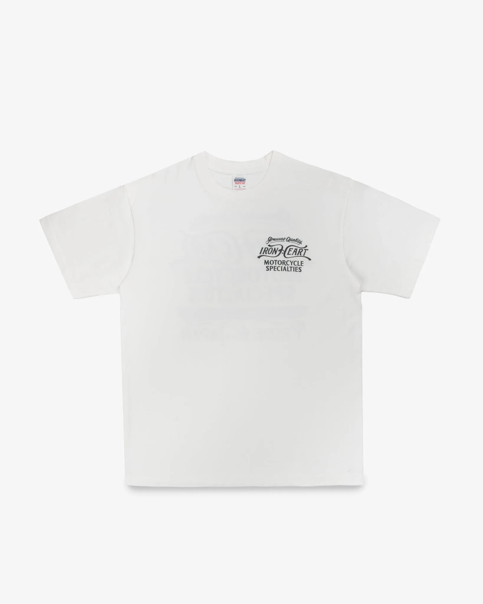 7.5oz Printed Loopwheel Crew Neck T-Shirt - White sold by Iron Heart