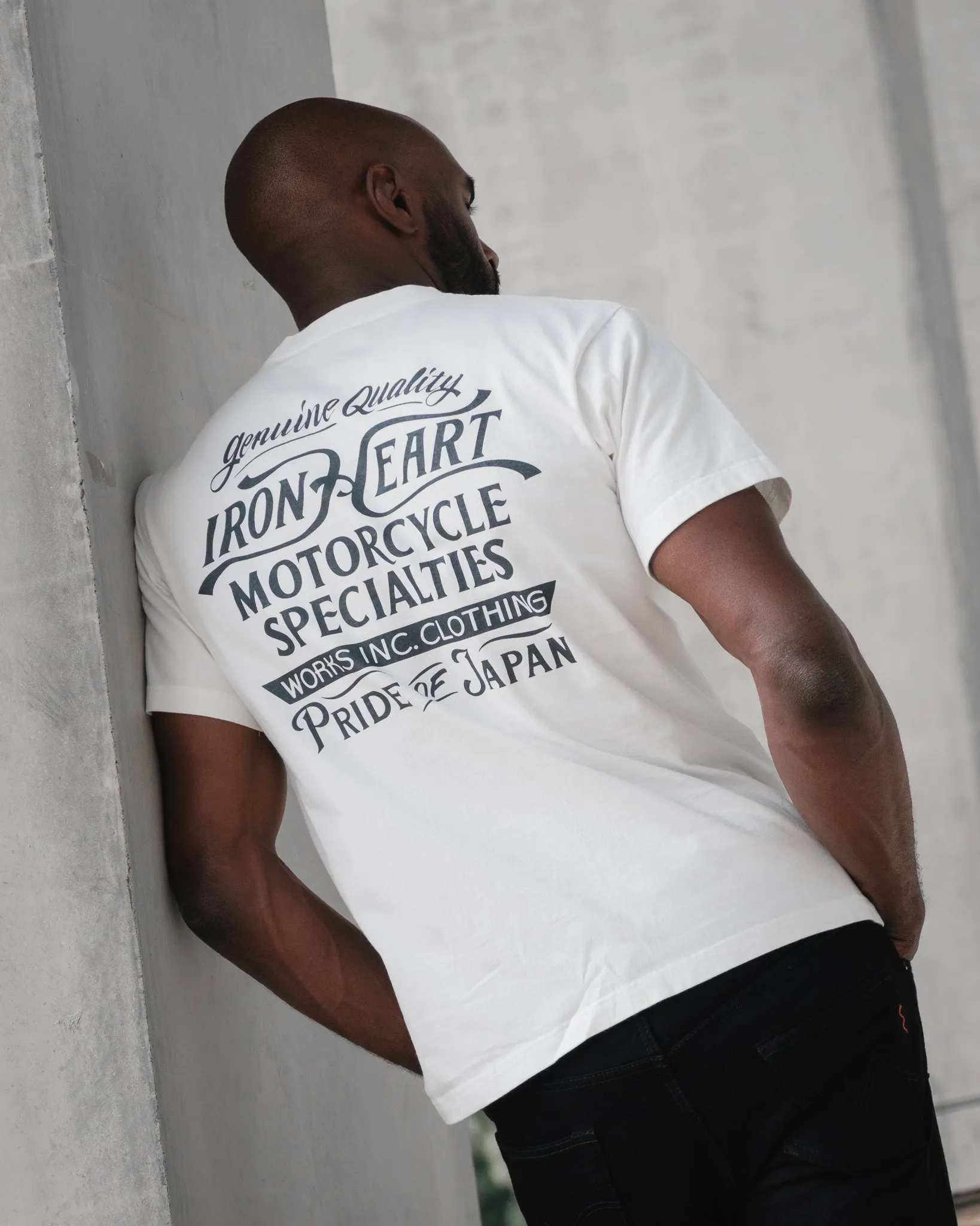 7.5oz Printed Loopwheel Crew Neck T-Shirt - White sold by Iron Heart product image thumbnail 4