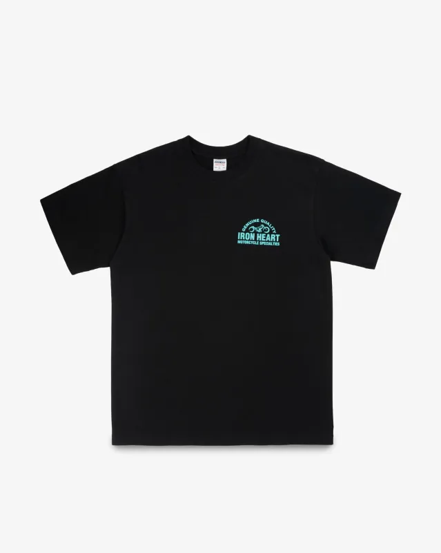 7.5oz Printed Loopwheel Crew Neck T-Shirt - Black sold by Iron Heart
