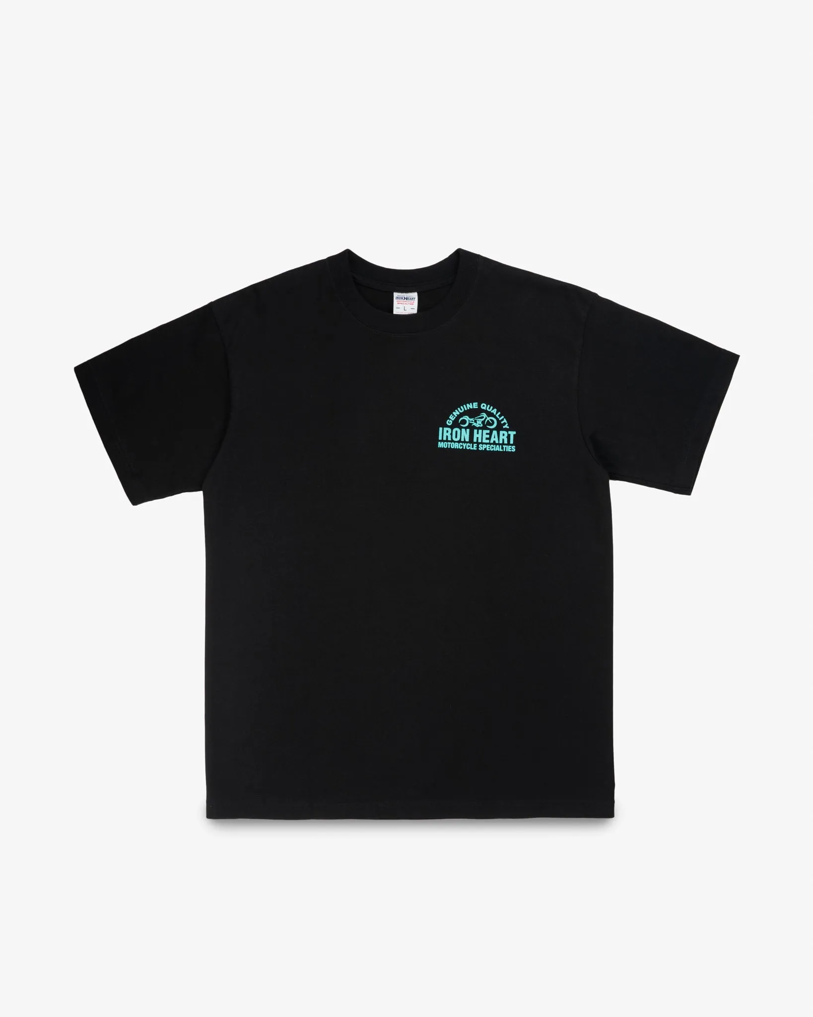 7.5oz Printed Loopwheel Crew Neck T-Shirt - Black sold by Iron Heart