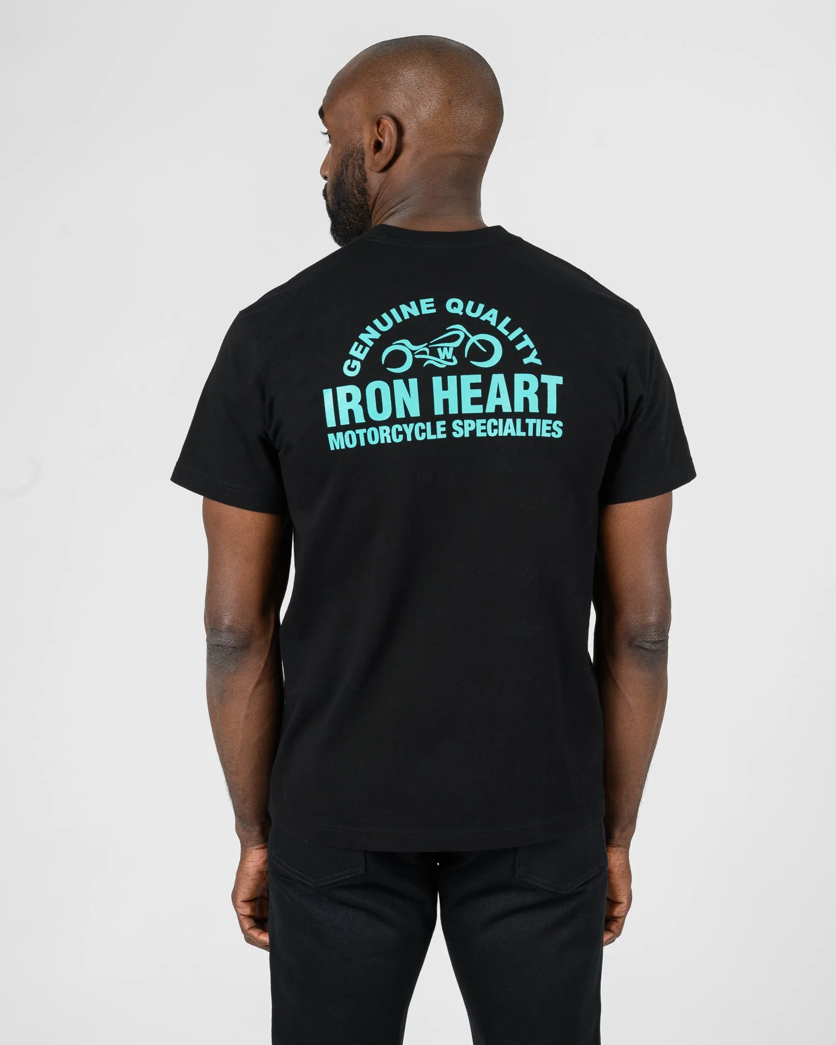 7.5oz Printed Loopwheel Crew Neck T-Shirt - Black sold by Iron Heart product image thumbnail 2