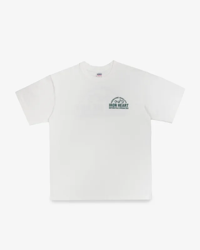 7.5oz Printed Loopwheel Crew Neck T-Shirt - White sold by Iron Heart