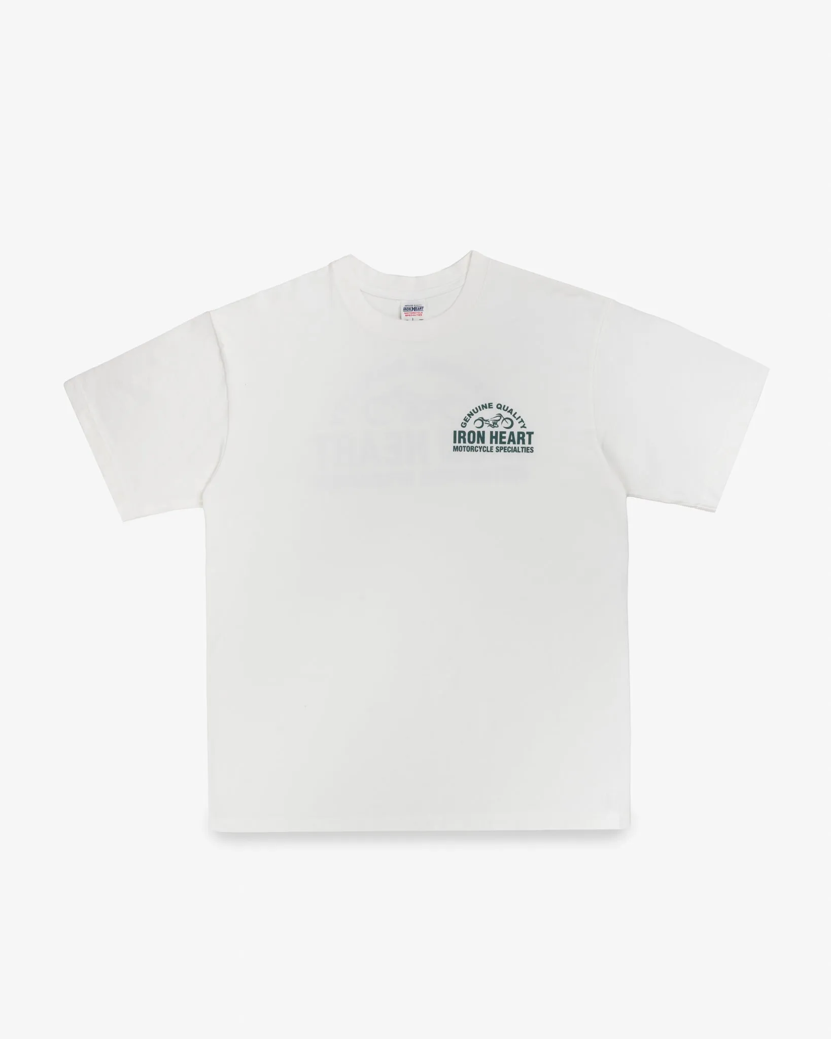 7.5oz Printed Loopwheel Crew Neck T-Shirt - White sold by Iron Heart