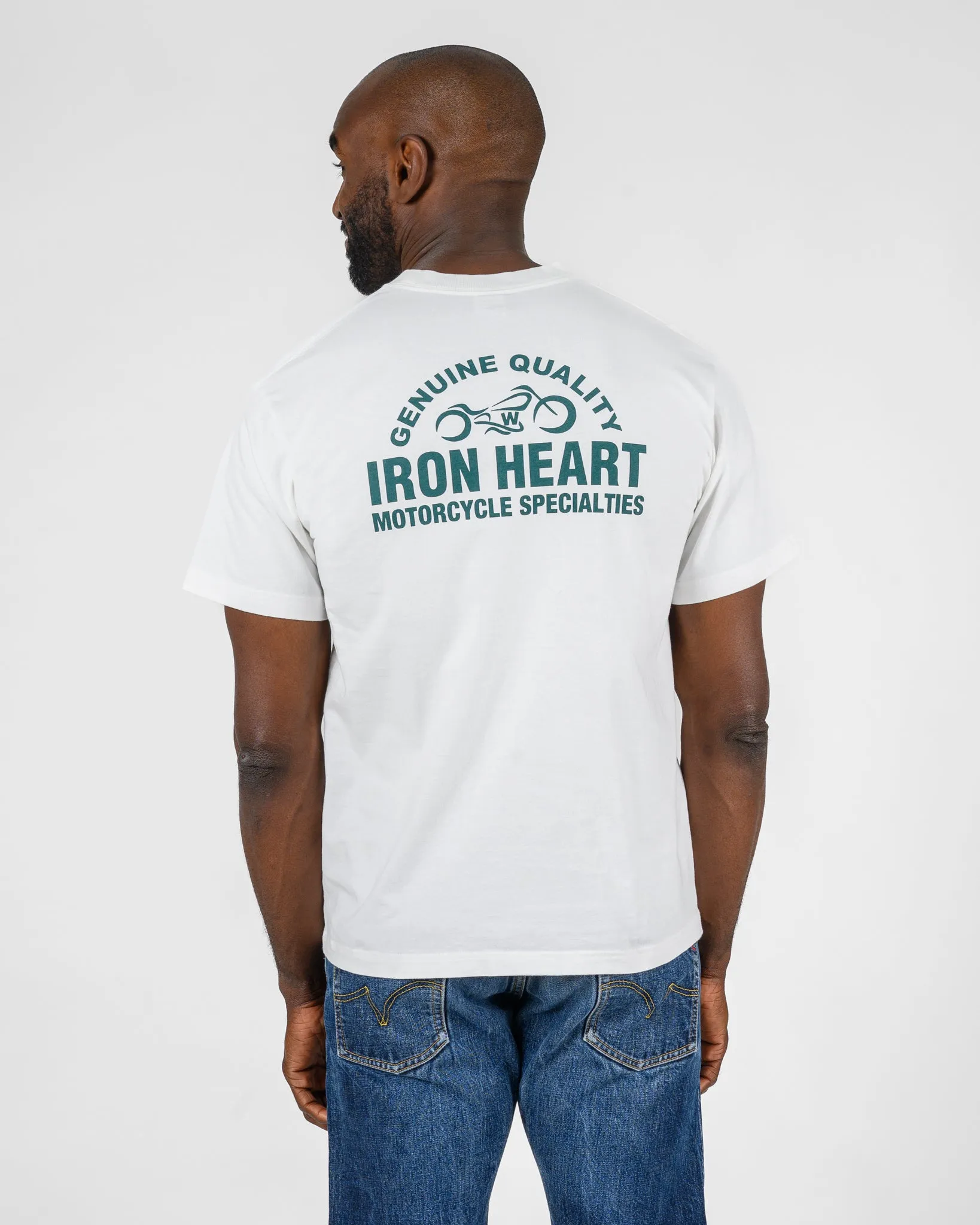 7.5oz Printed Loopwheel Crew Neck T-Shirt - White sold by Iron Heart product image thumbnail 2