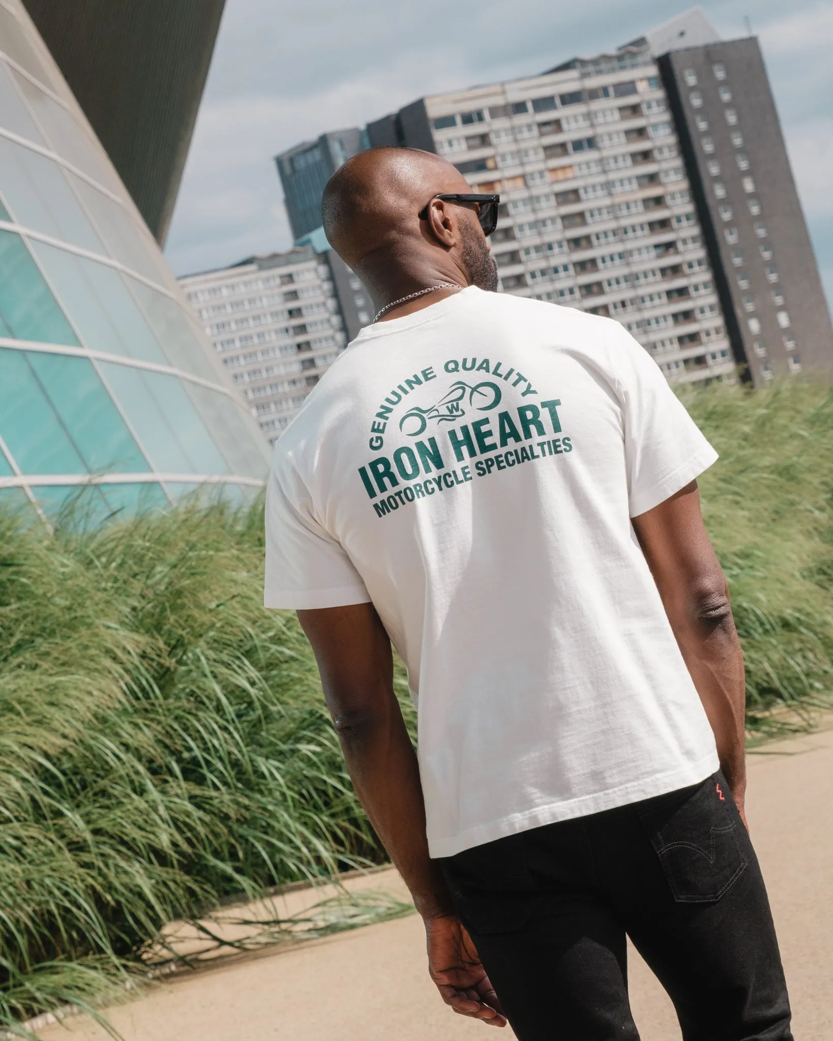 7.5oz Printed Loopwheel Crew Neck T-Shirt - White sold by Iron Heart product image thumbnail 4