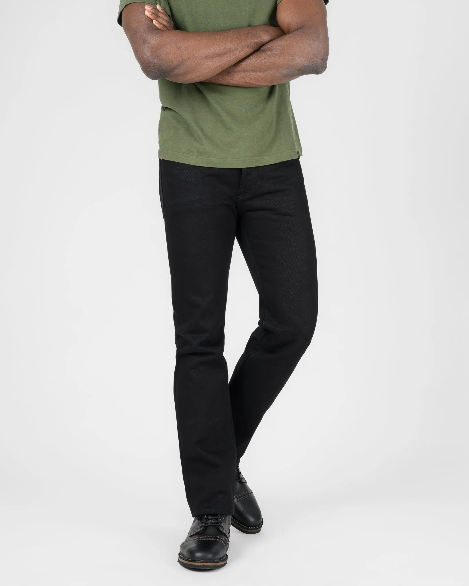 21oz Selvedge Denim Slim Straight Cut Jeans - Superblack (Fades To Grey) sold by Iron Heart product image thumbnail 2