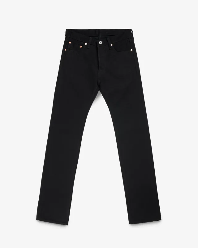 21oz Selvedge Denim Slim Straight Cut Jeans -  Superblack (Fades To Grey) sold by Iron Heart