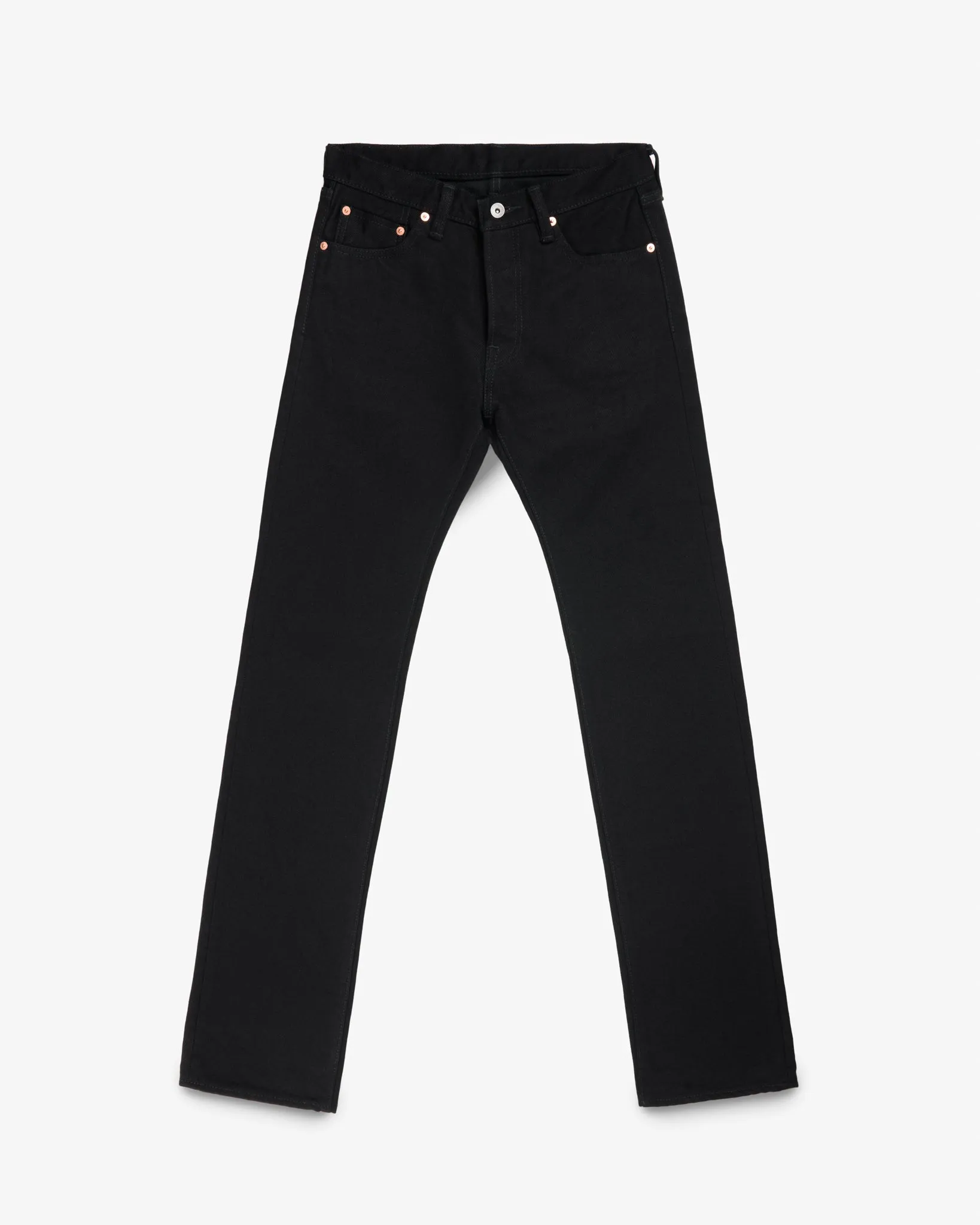 21oz Selvedge Denim Slim Straight Cut Jeans - Superblack (Fades To Grey) sold by Iron Heart