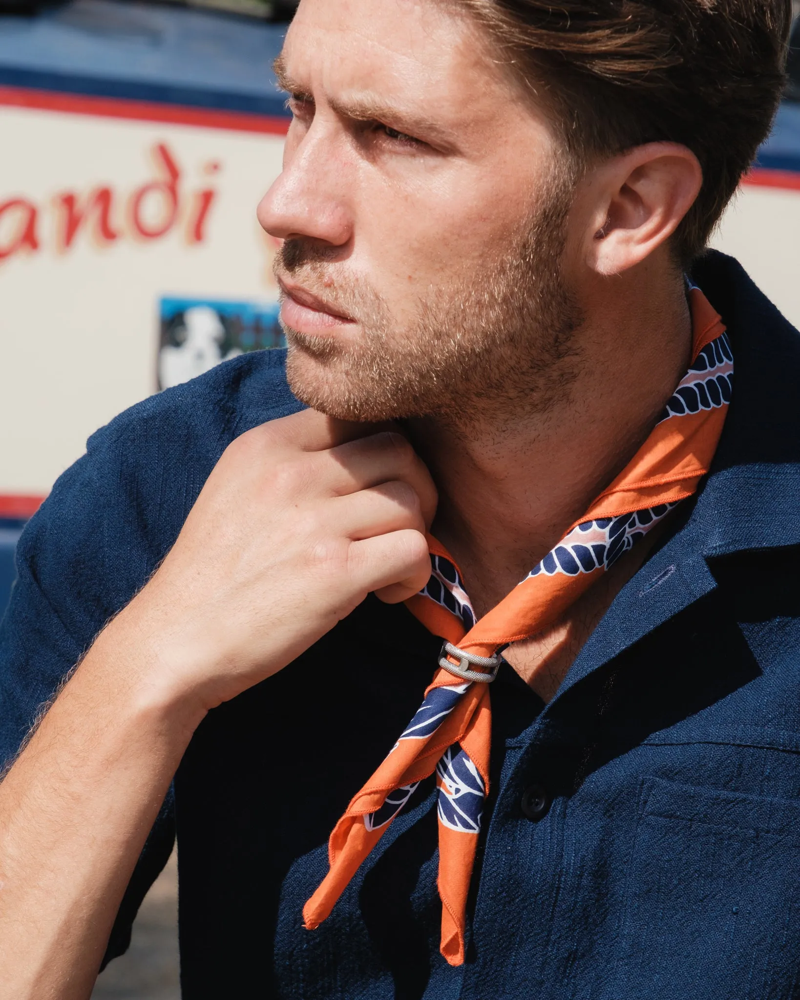 Felix Green Organic Cotton "Beacon Bay" Bandana - Orange sold by Iron Heart product image thumbnail 2