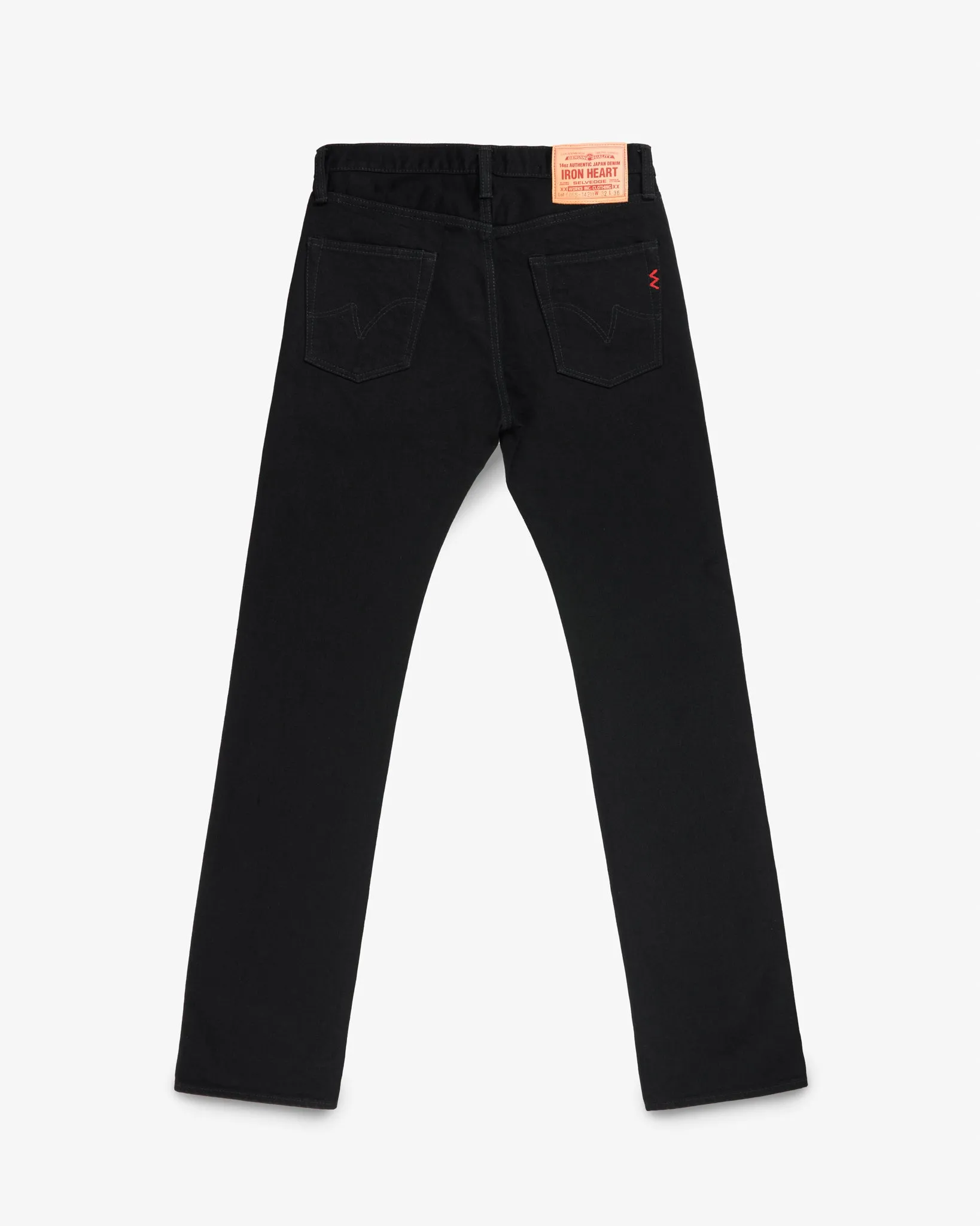 14oz Selvedge Denim Slim Straight Cut Jeans - Black/Black sold by Iron Heart product image thumbnail 5