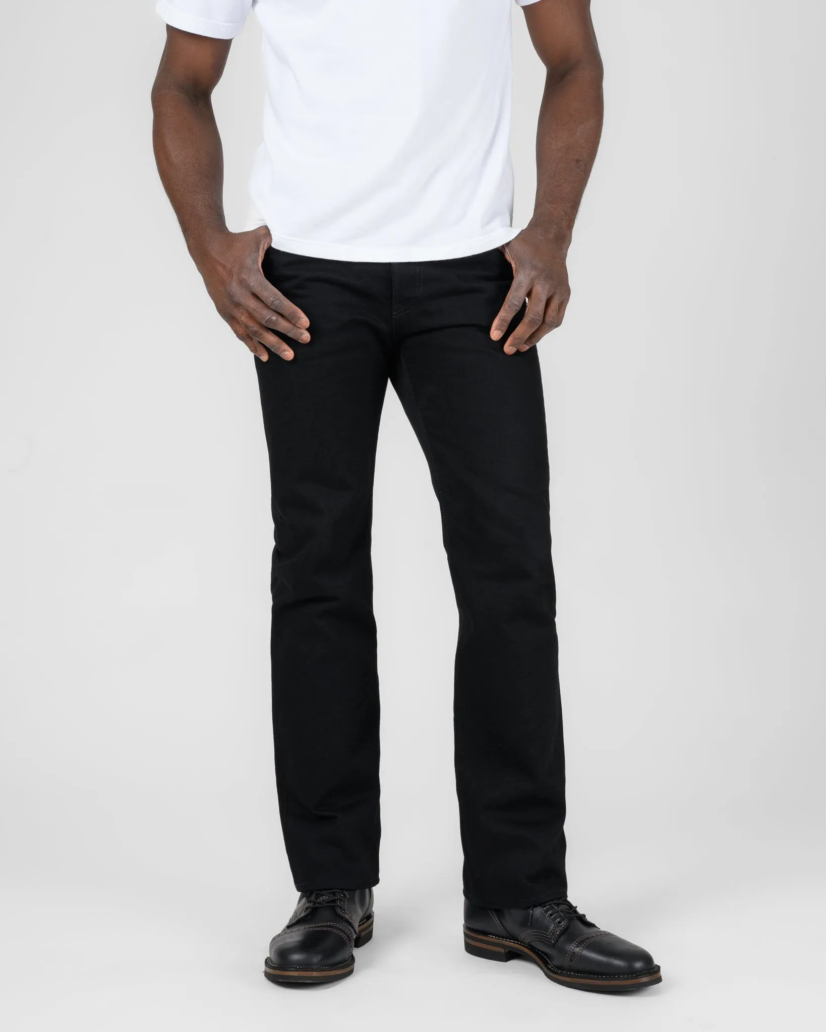14oz Selvedge Denim Slim Straight Cut Jeans - Black/Black sold by Iron Heart product image thumbnail 2
