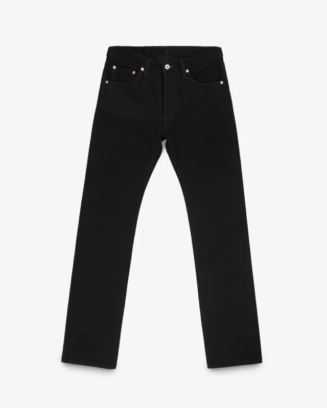 14oz Selvedge Denim Slim Straight Cut Jeans - Black/Black sold by Iron Heart