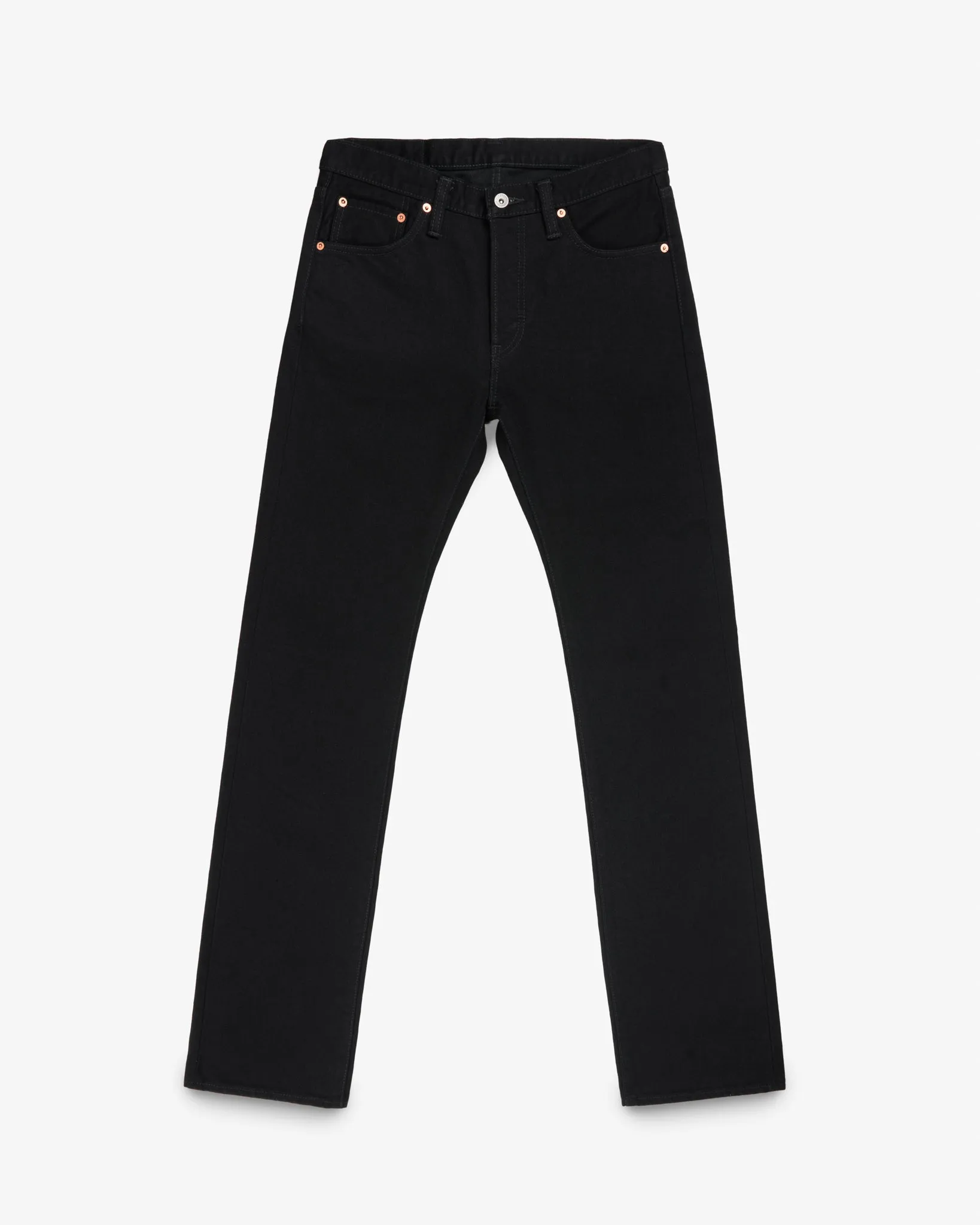 14oz Selvedge Denim Slim Straight Cut Jeans - Black/Black sold by Iron Heart