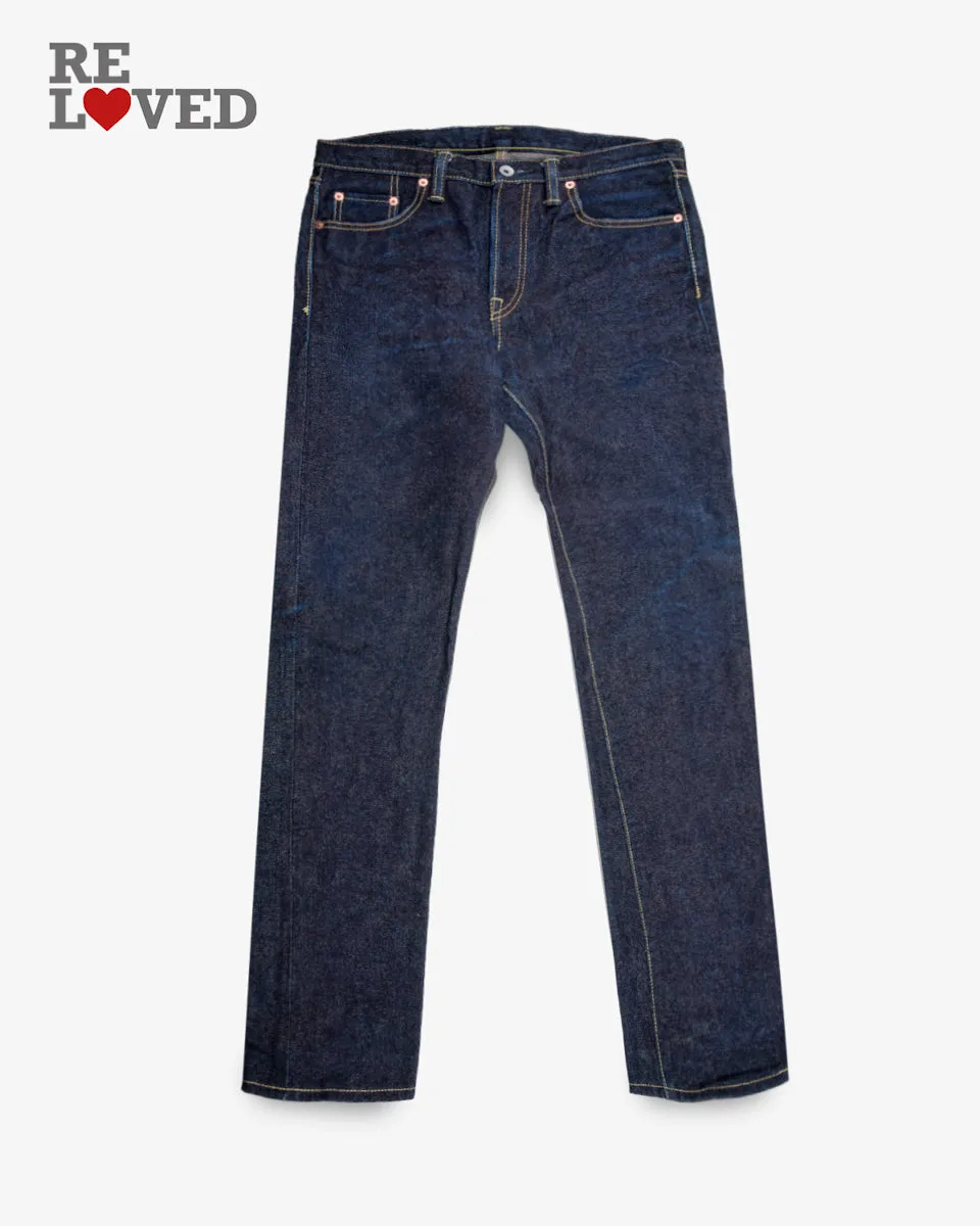 19oz Left Hand Twill Selvedge Denim Super Slim Cut Jeans - Indigo (IH-555S-19L) Tag 31, Hemmed to 33.5" sold by Iron Heart