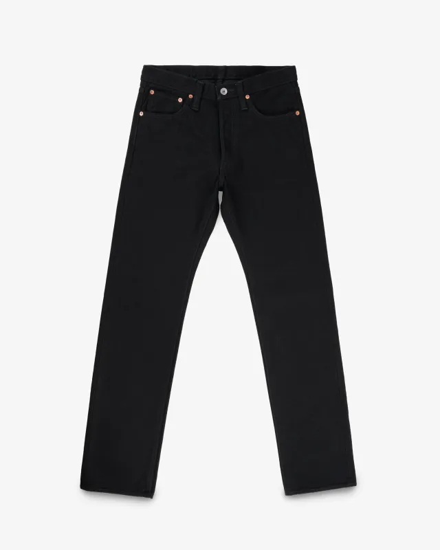 14oz Selvedge Denim Straight Cut Jeans - Black/Black sold by Iron Heart