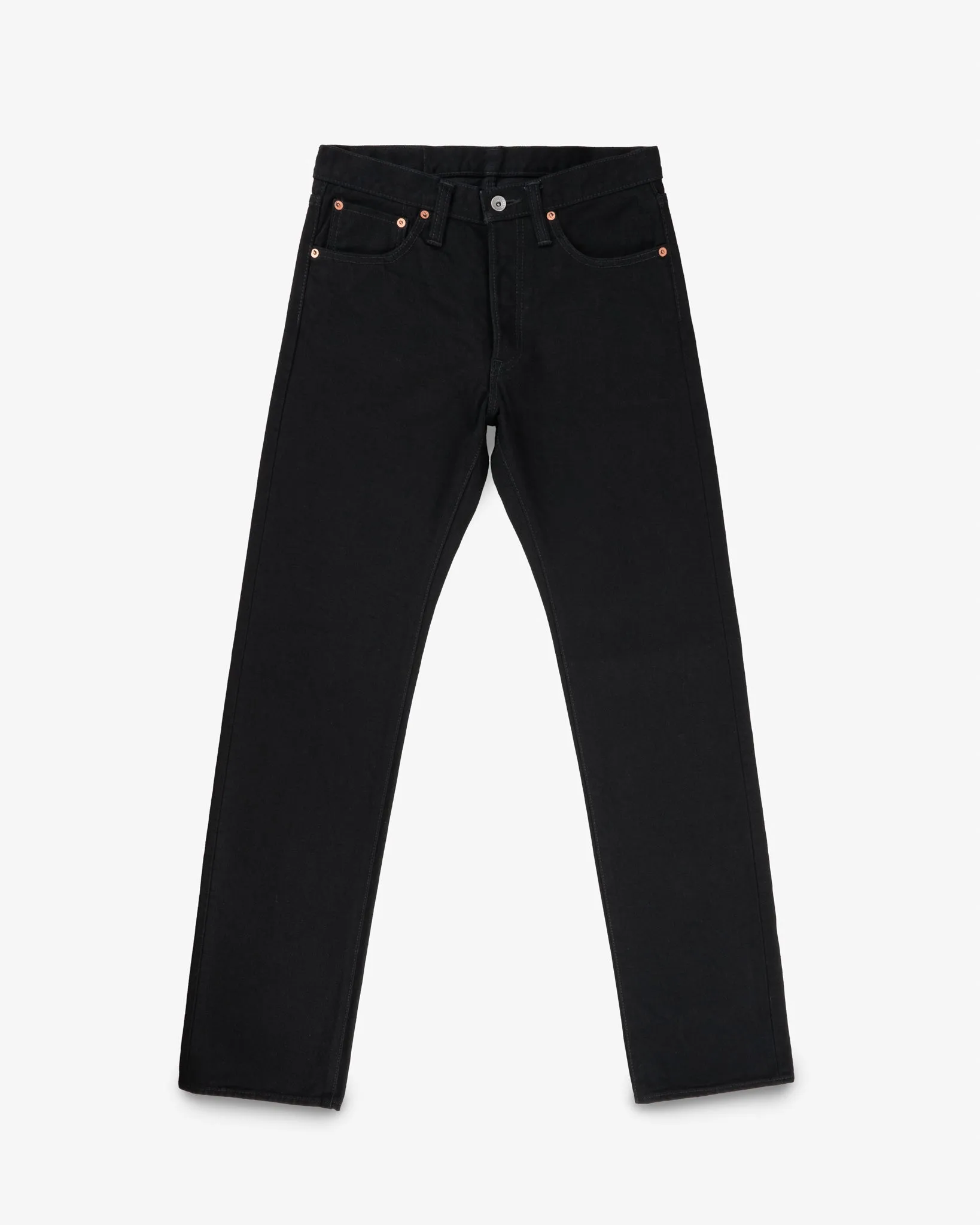 14oz Selvedge Denim Straight Cut Jeans - Black/Black sold by Iron Heart