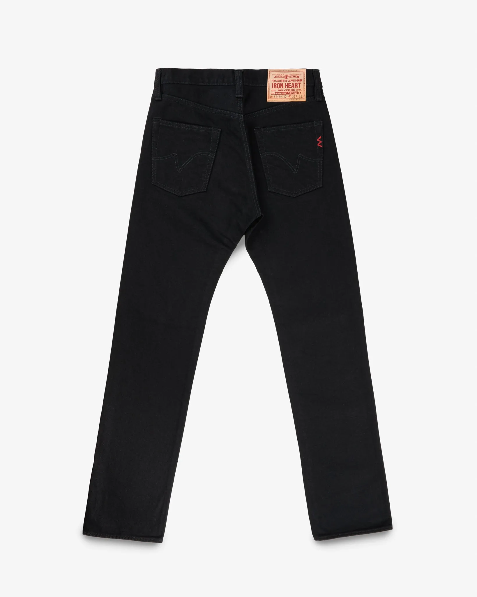 14oz Selvedge Denim Straight Cut Jeans - Black/Black sold by Iron Heart product image thumbnail 5