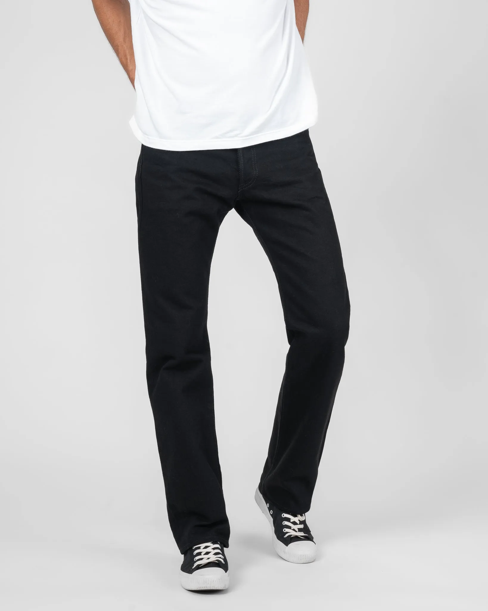 14oz Selvedge Denim Straight Cut Jeans - Black/Black sold by Iron Heart product image thumbnail 2