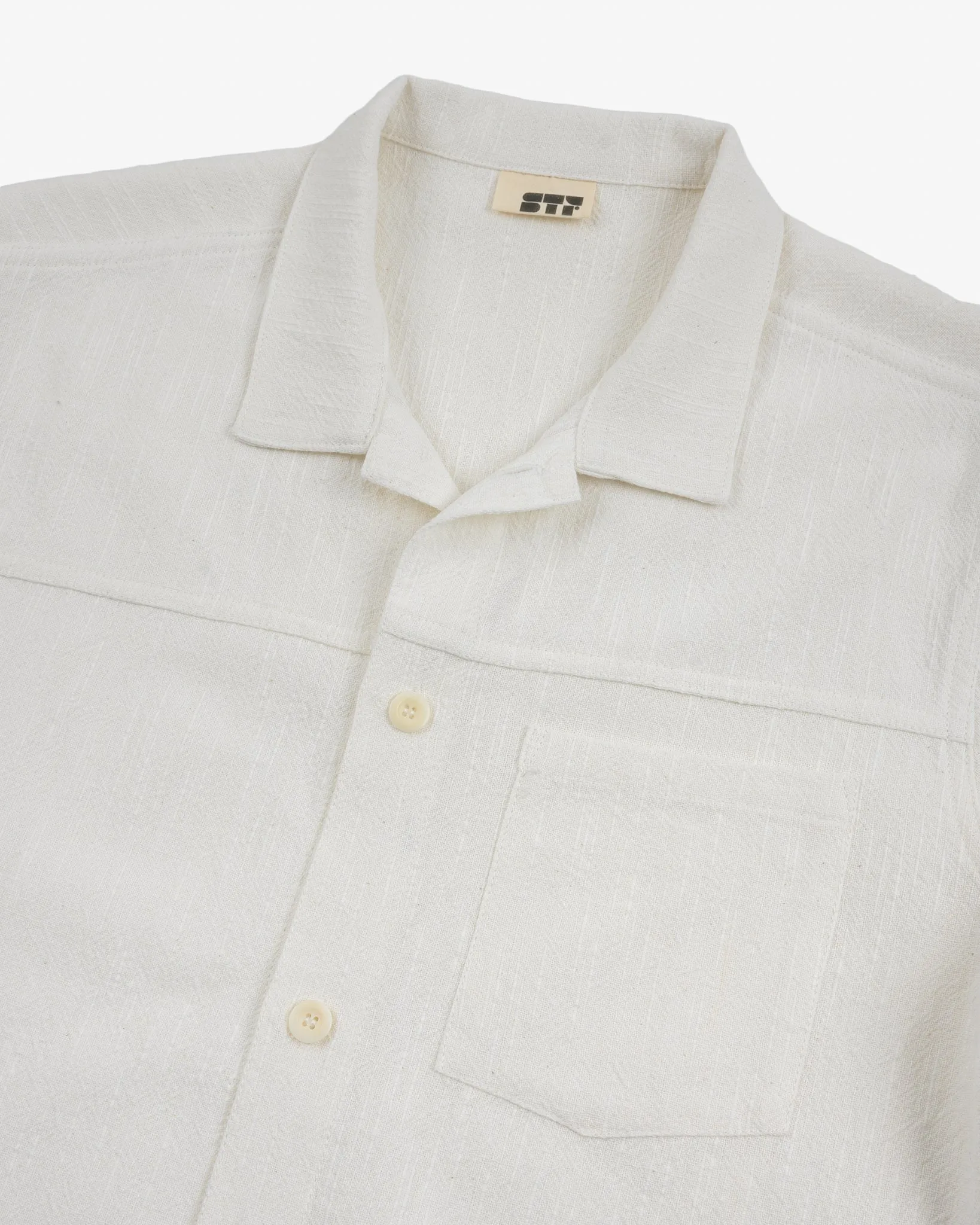 STF Japanese 8.5oz Slub Cotton Short Sleeve Shirt - Ecru sold by Iron Heart product image thumbnail 5