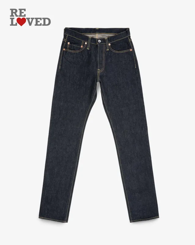 14oz Selvedge Denim Straight Tapered Cut - Indigo (IH-633S-142) Tag 30, Hemmed to 35.0'' sold by Iron Heart