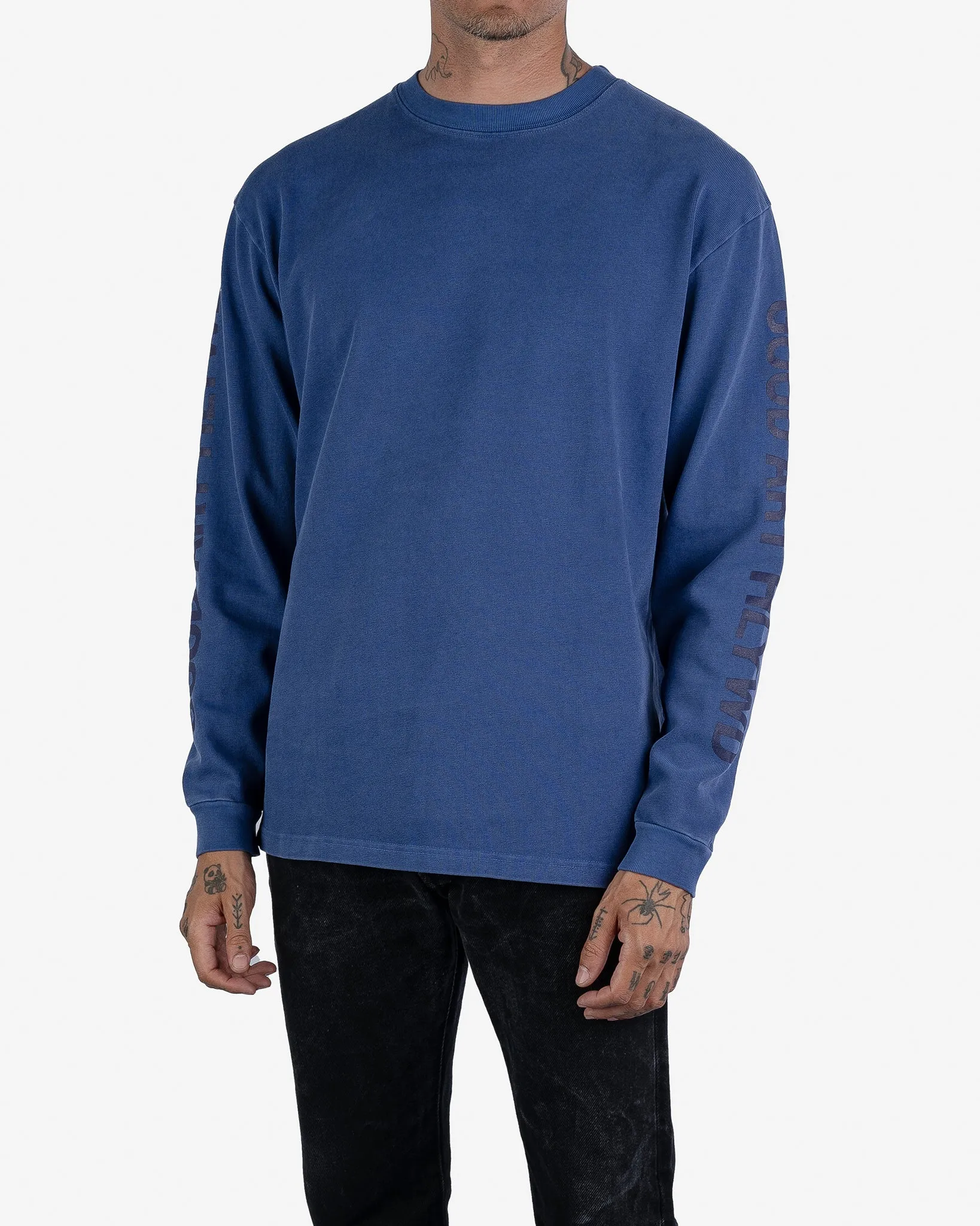 GOOD ART HLYWD Heavyweight Long Sleeve Crew Neck T-Shirt - Cobalt Blue sold by Iron Heart product image thumbnail 2